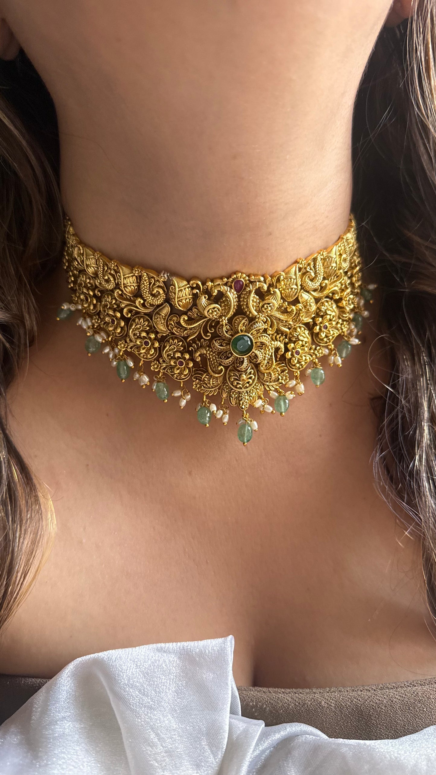 Floral Nakashee heritage choker Necklace