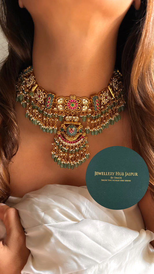 Handmade Heritage Polki bridal rajwada set