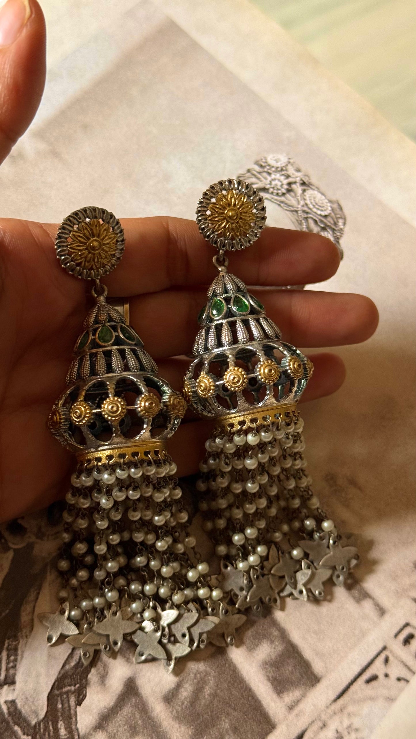 Ghoomar latkan tribal earrings