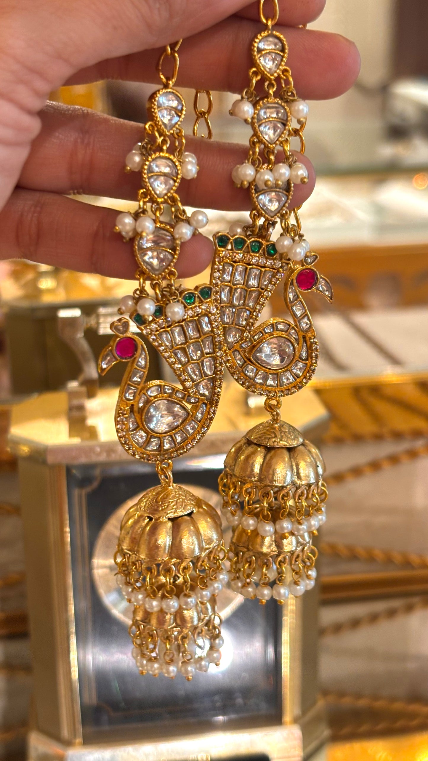 Emerald Rani Pink Jhumki