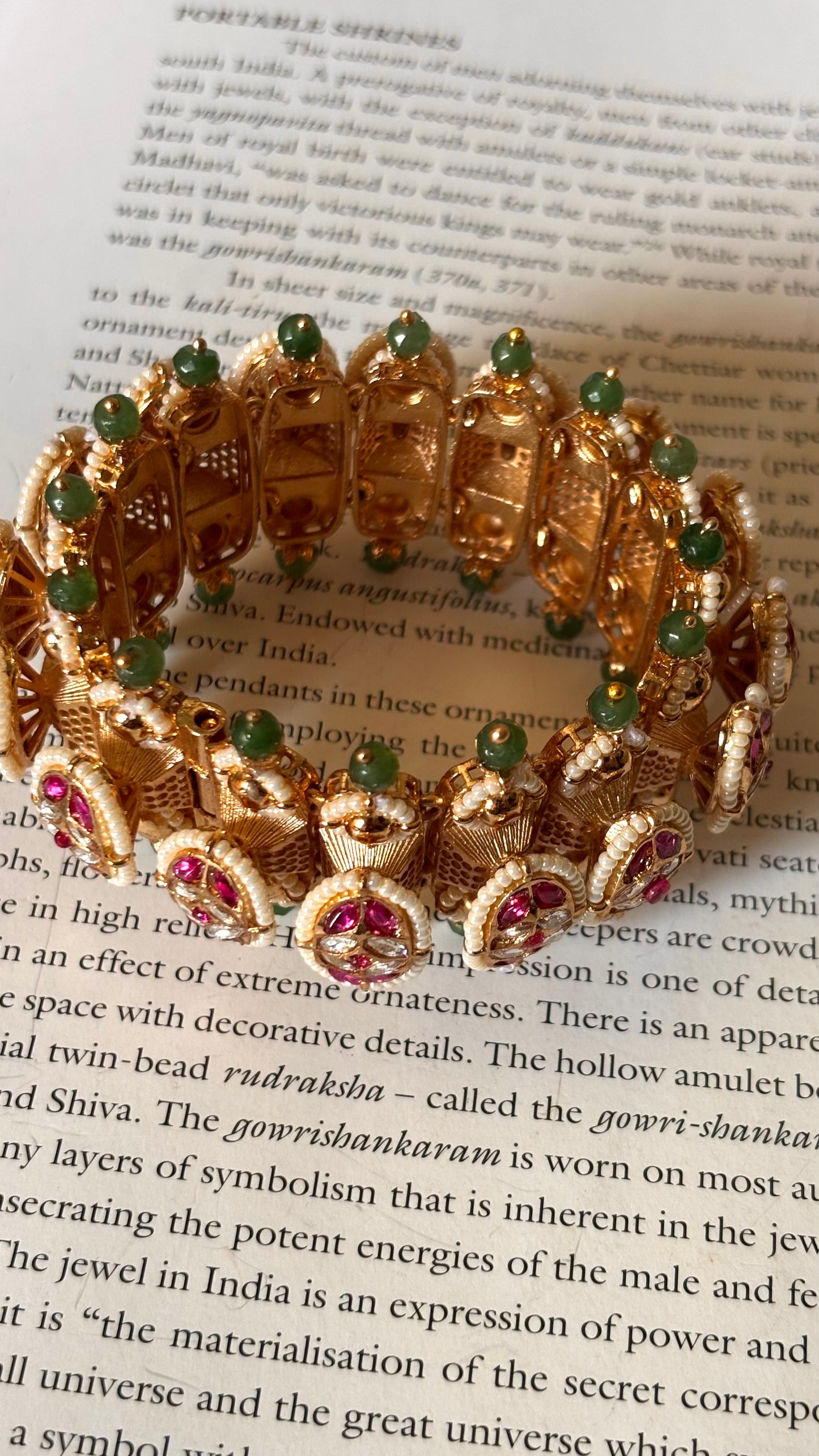 Ruby emerald flexible pacheli bracelet ( single )made on order only