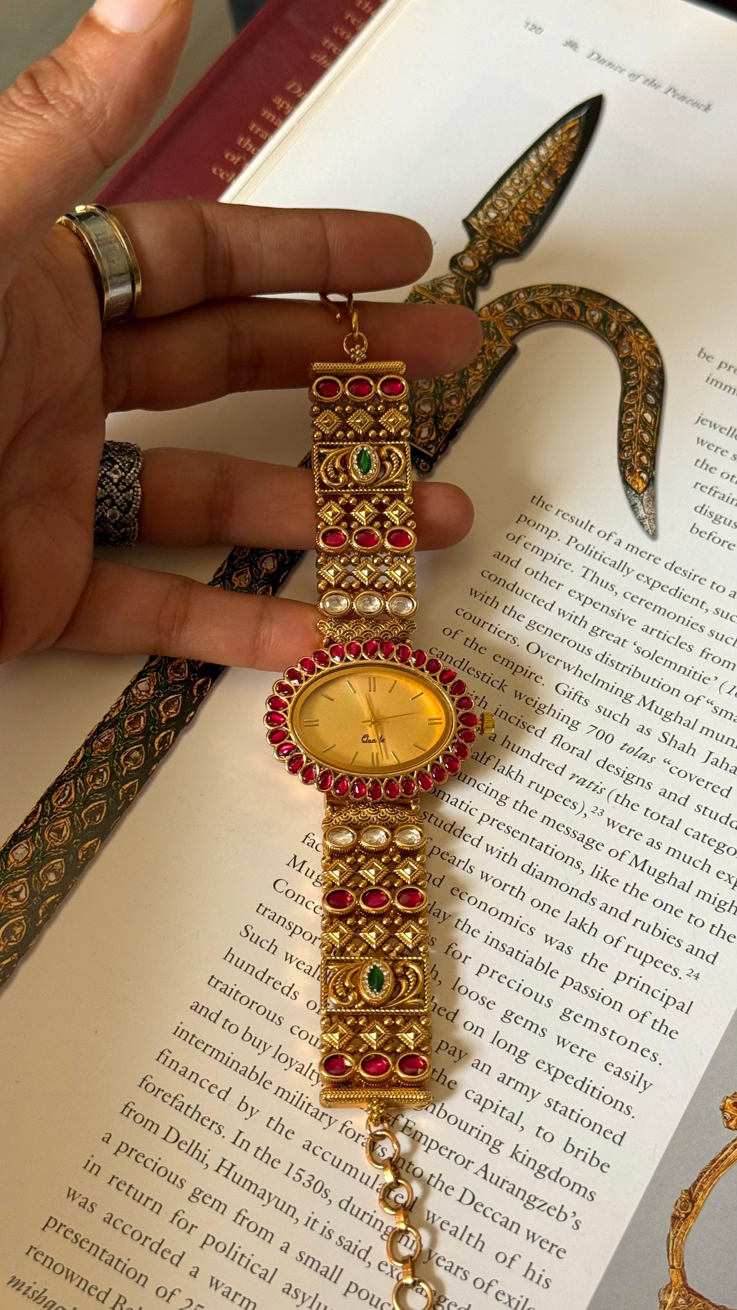 Ranisa inspired Rani pink ruby rose gold dial Watch