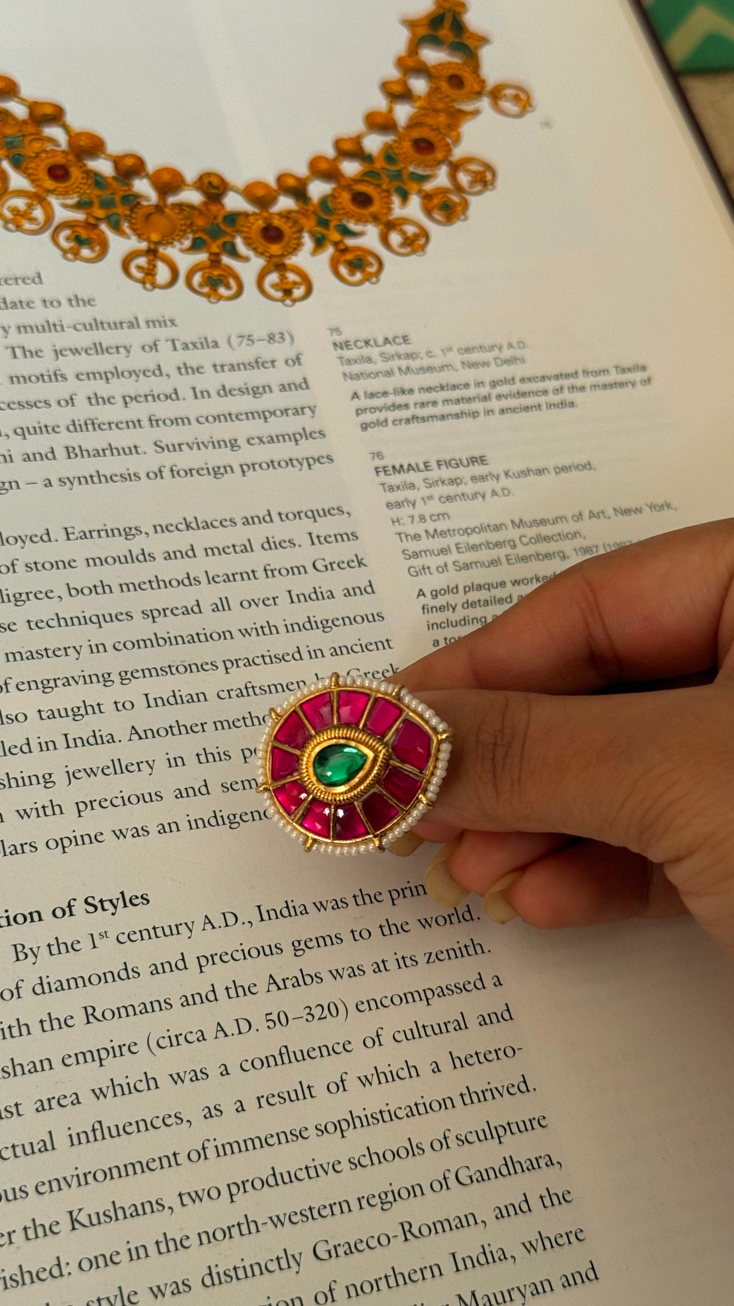 Ruby & emerald paachi kundan heritage ring