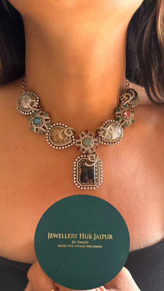 Granite stone sabyasachi inspired collar necklace