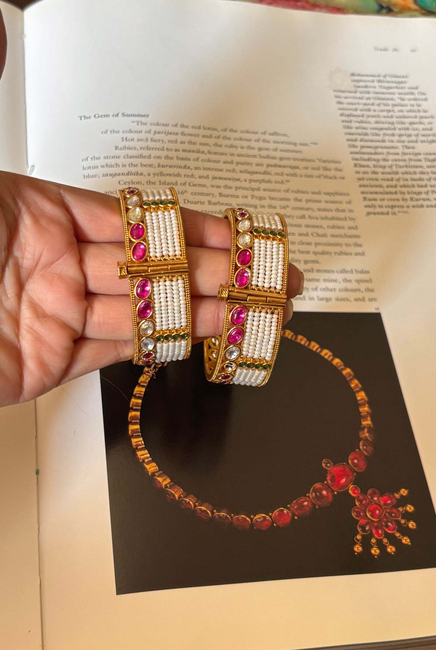 Pearl detailing rajwadi bangles