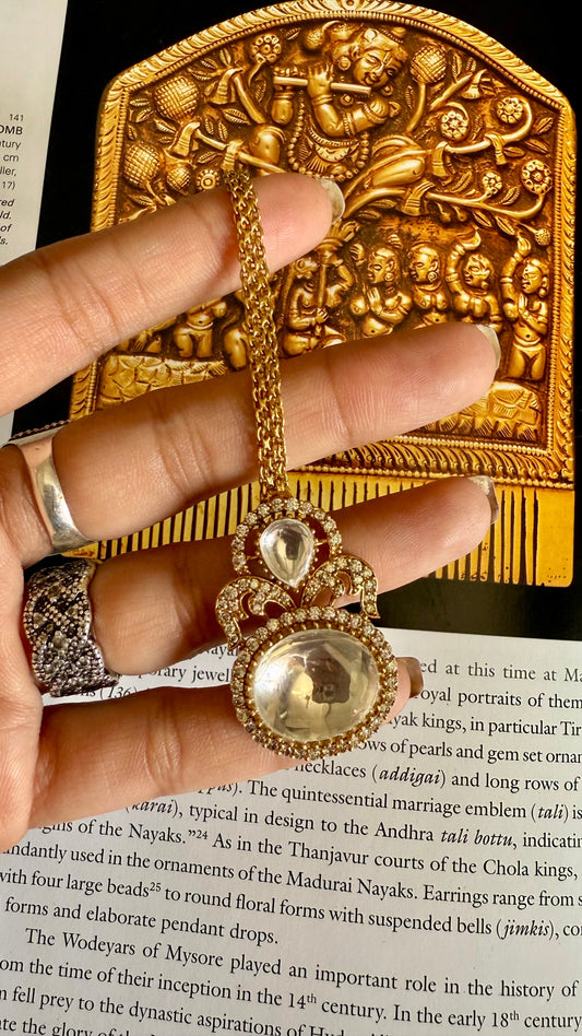 Moissanite polki maang tika