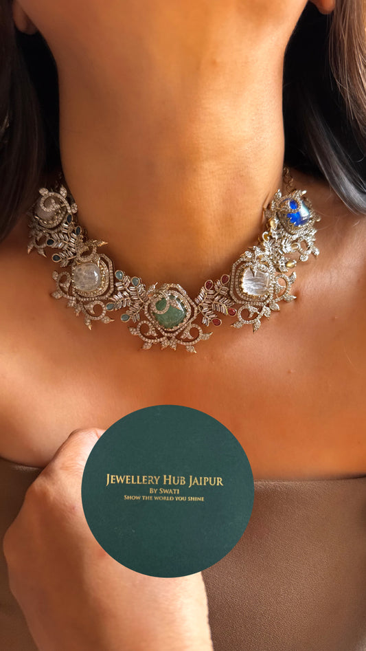 Sabhyasachi inspired with real stone designer Necklace