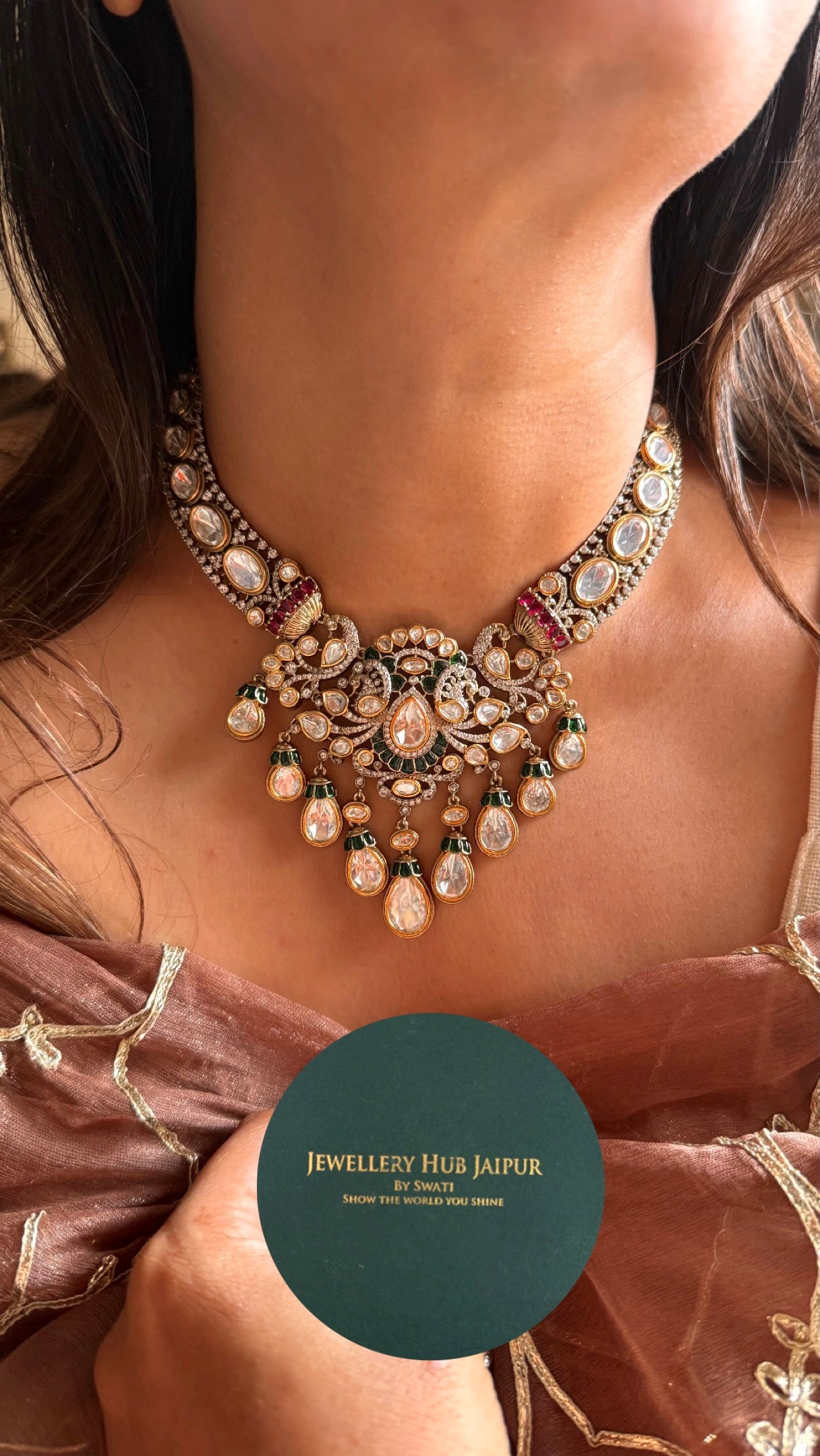 Vintage emerald & ruby collar Necklace