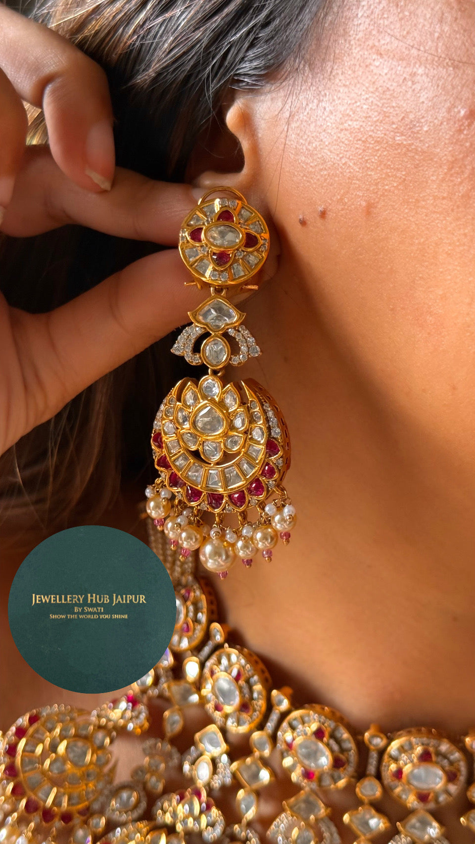Heritage Ruby chand Bali heritage Choker set