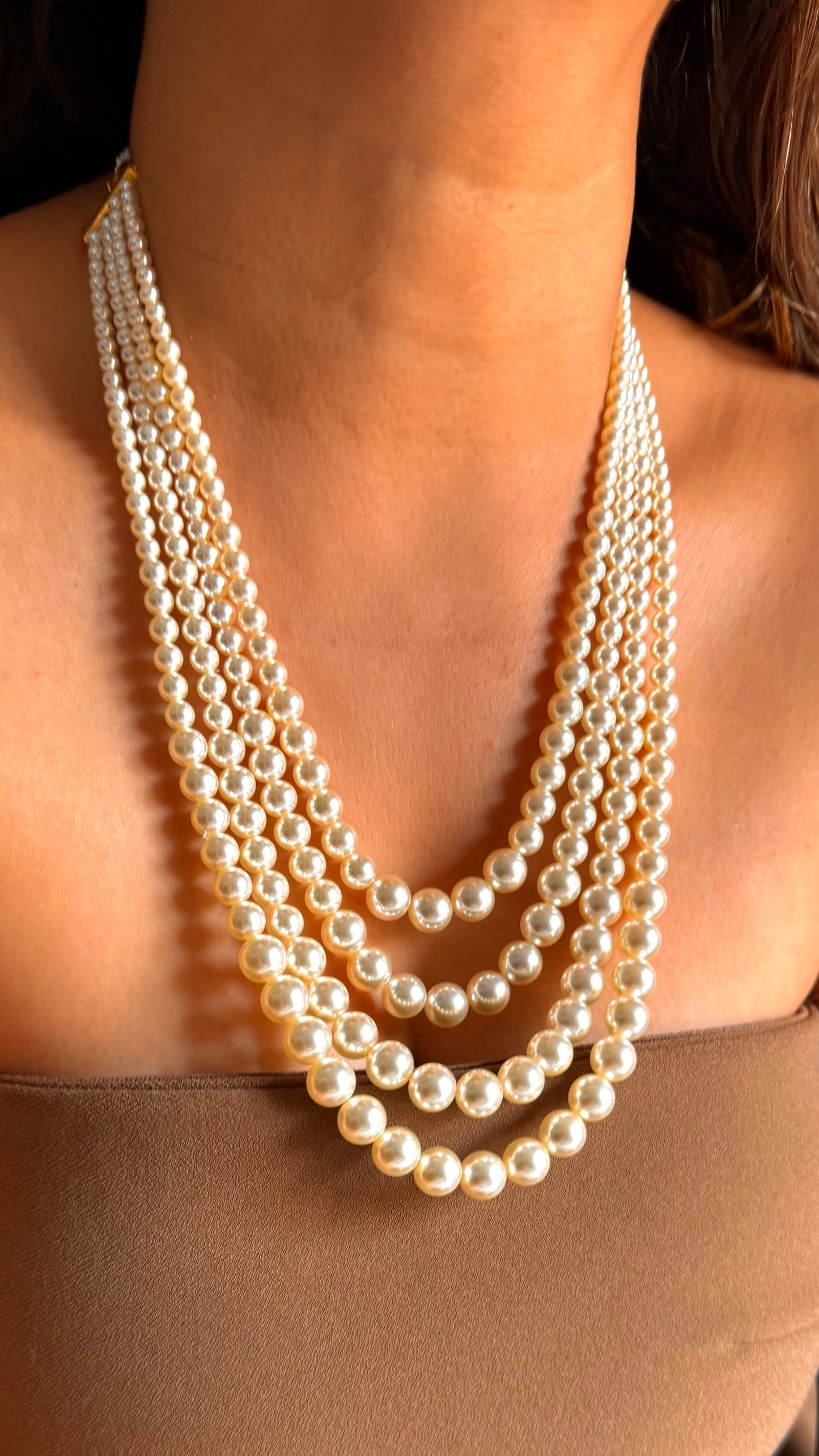 4 layer pearl necklace