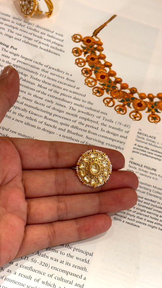 Paachi Kundan floral ring