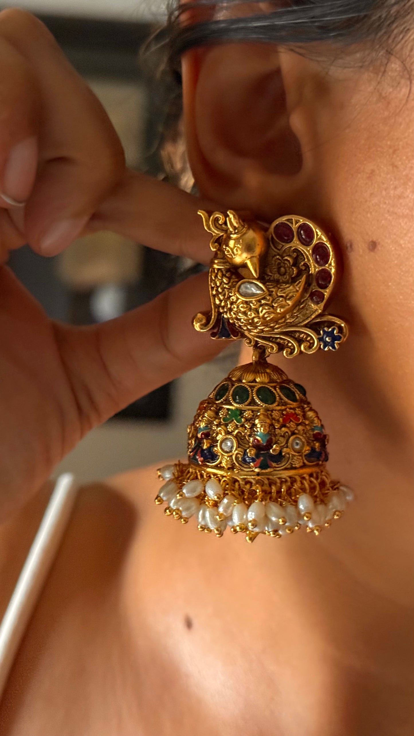 Lord brahma inspired designer temple nakashi Necklace