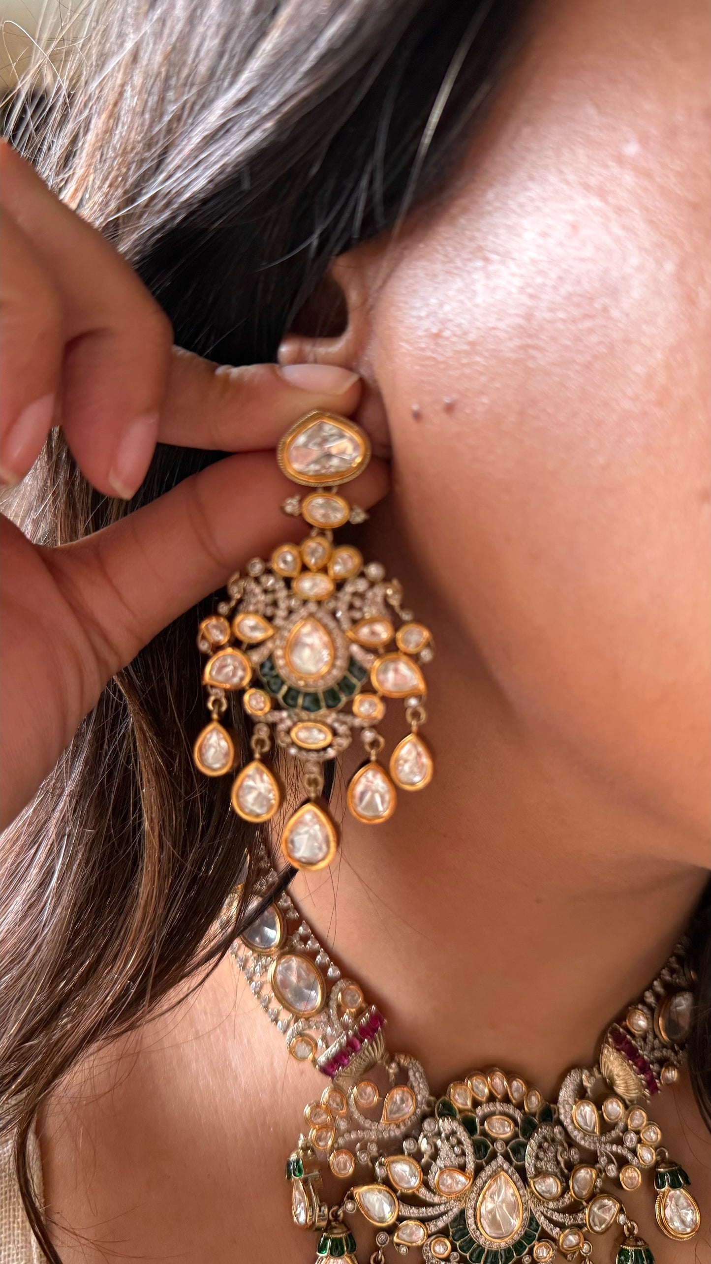 Vintage emerald & ruby collar Necklace