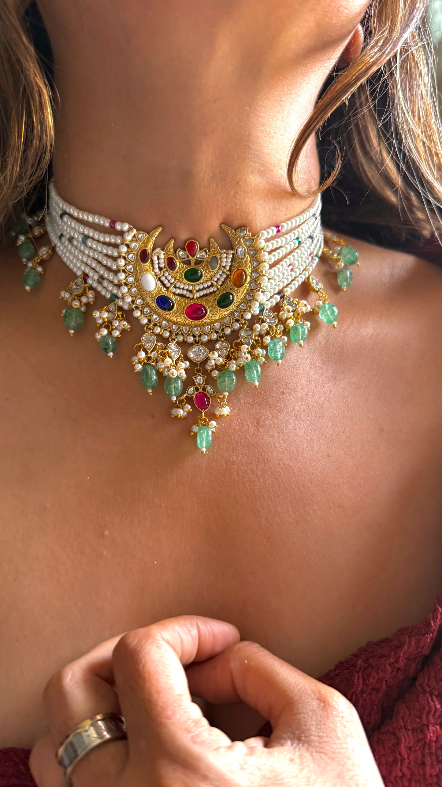 Navratna Paachi Kundan Heritage necklace