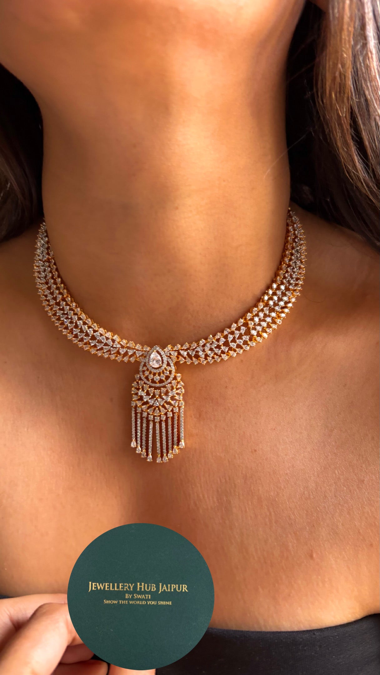 GJ polish AD sparkle Necklace