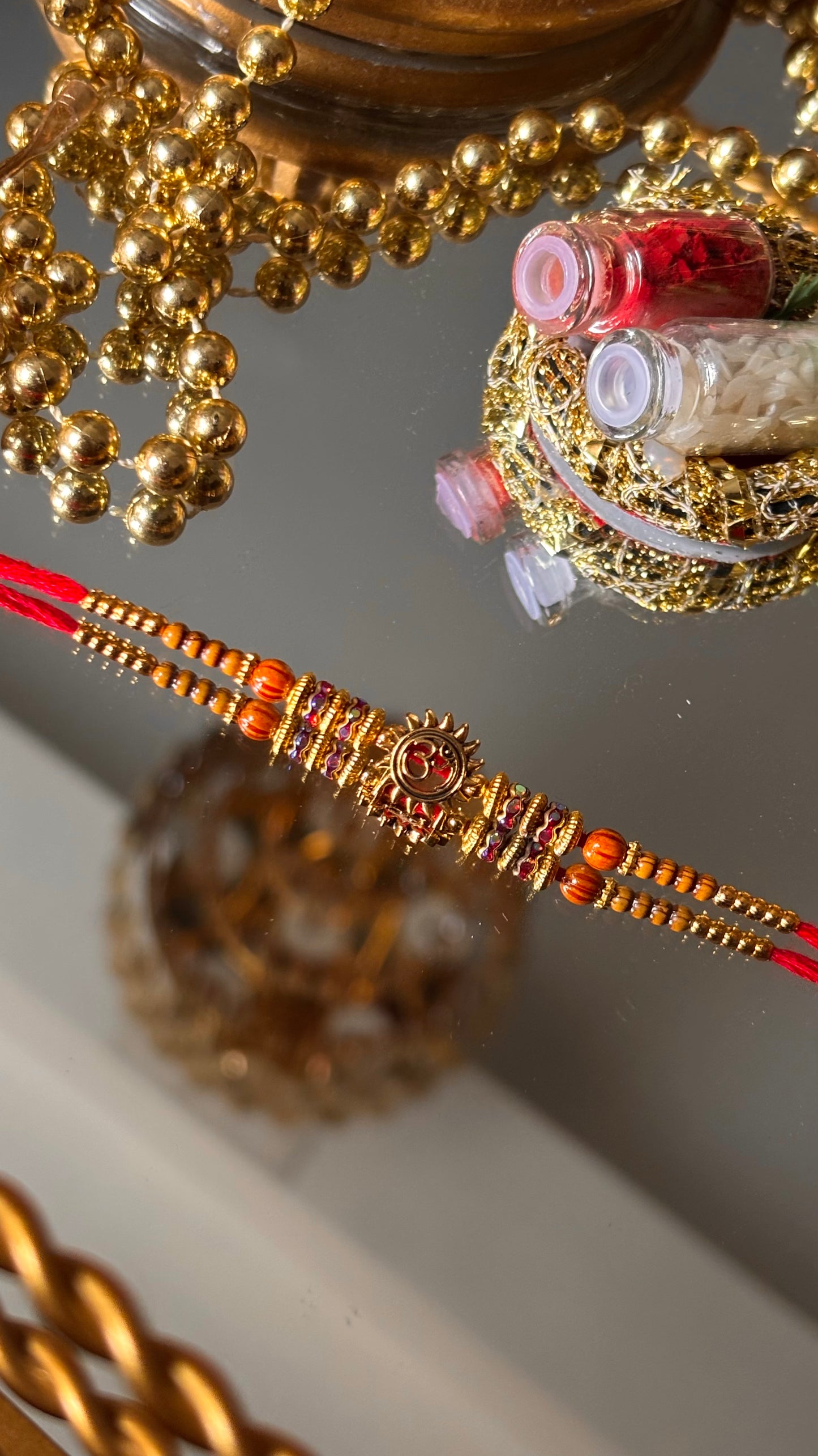 Om chakra oxidised rakhi ( shipping will be extra )