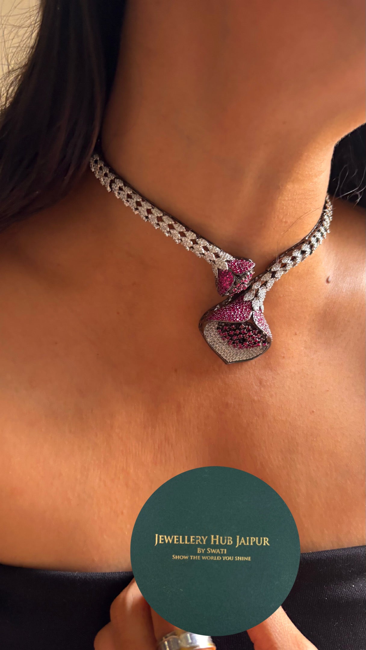 Amythyst rose designer cocktail Necklace