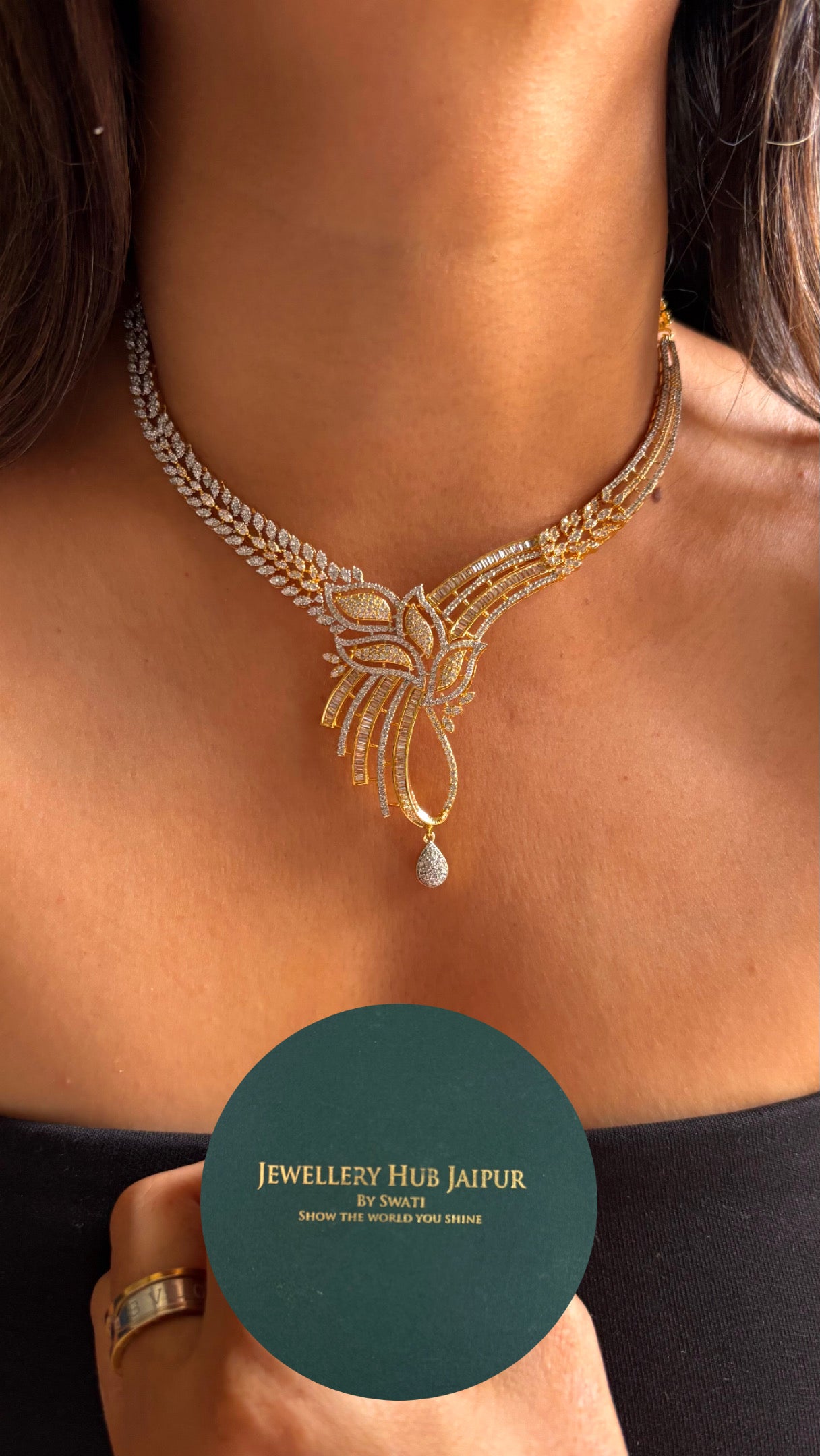 Cz ziva spark Gj Necklace