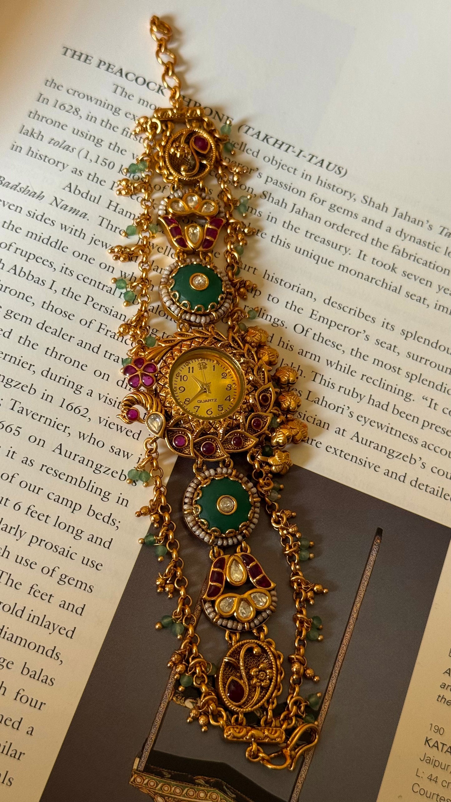 Peacock designer golden dial rajwada watch