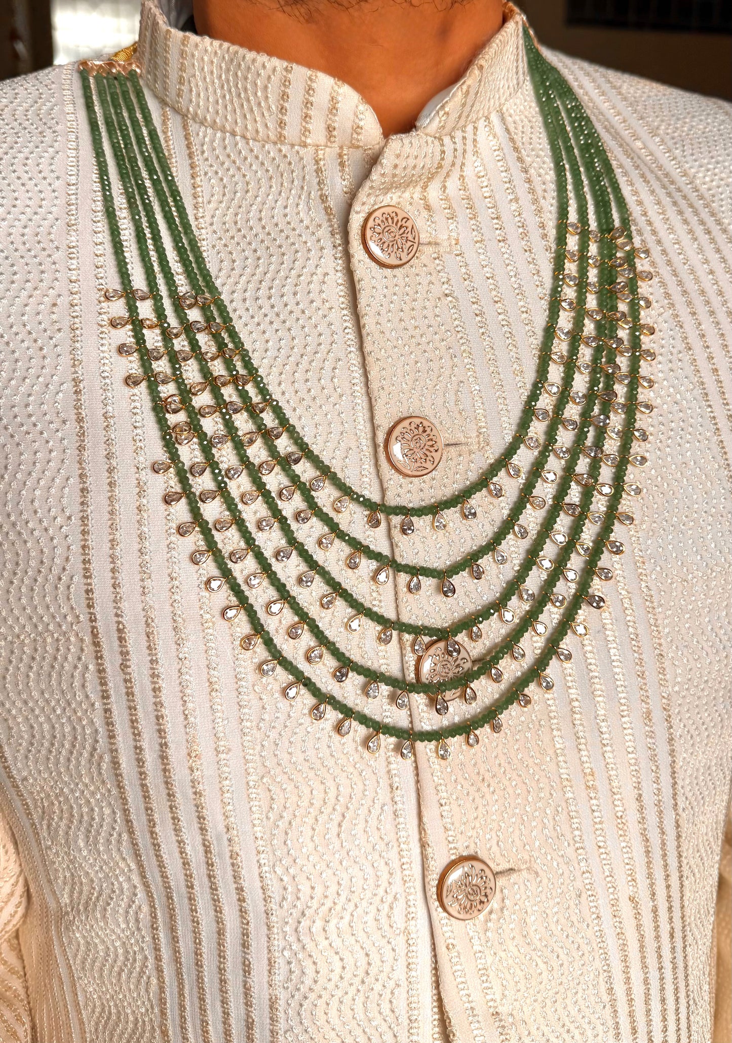 Five line panna with polki string