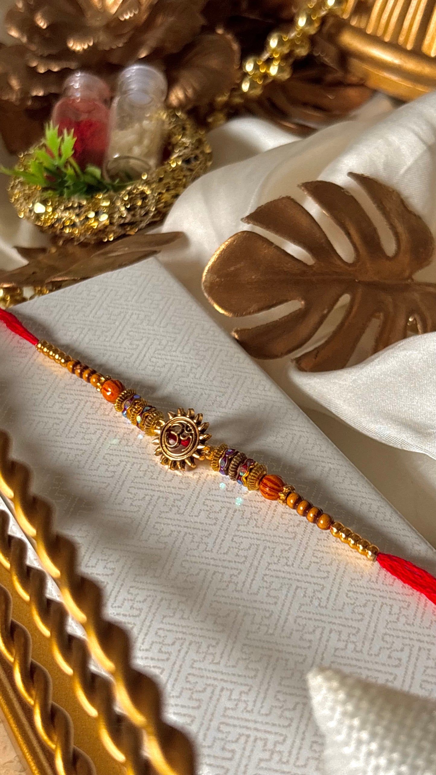 Om chakra oxidised rakhi ( shipping will be extra )
