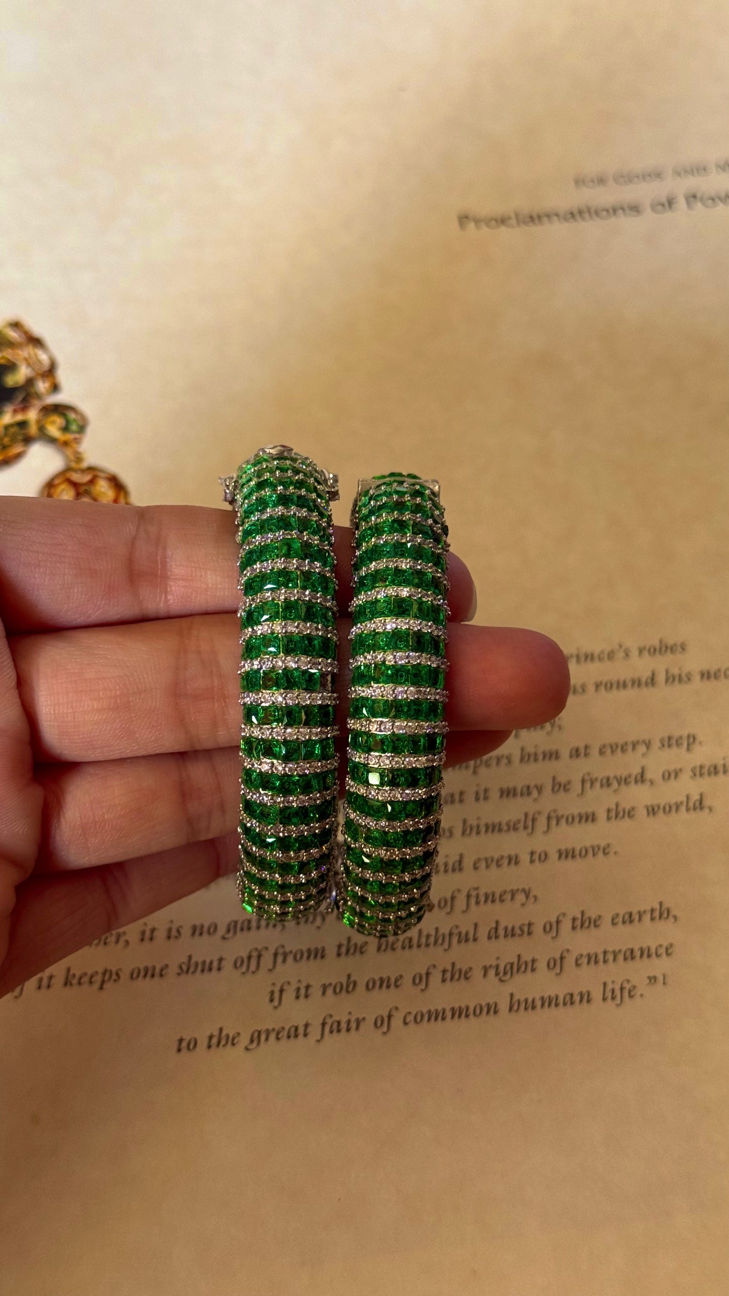 Emerald cz diamond cocktail Bangles