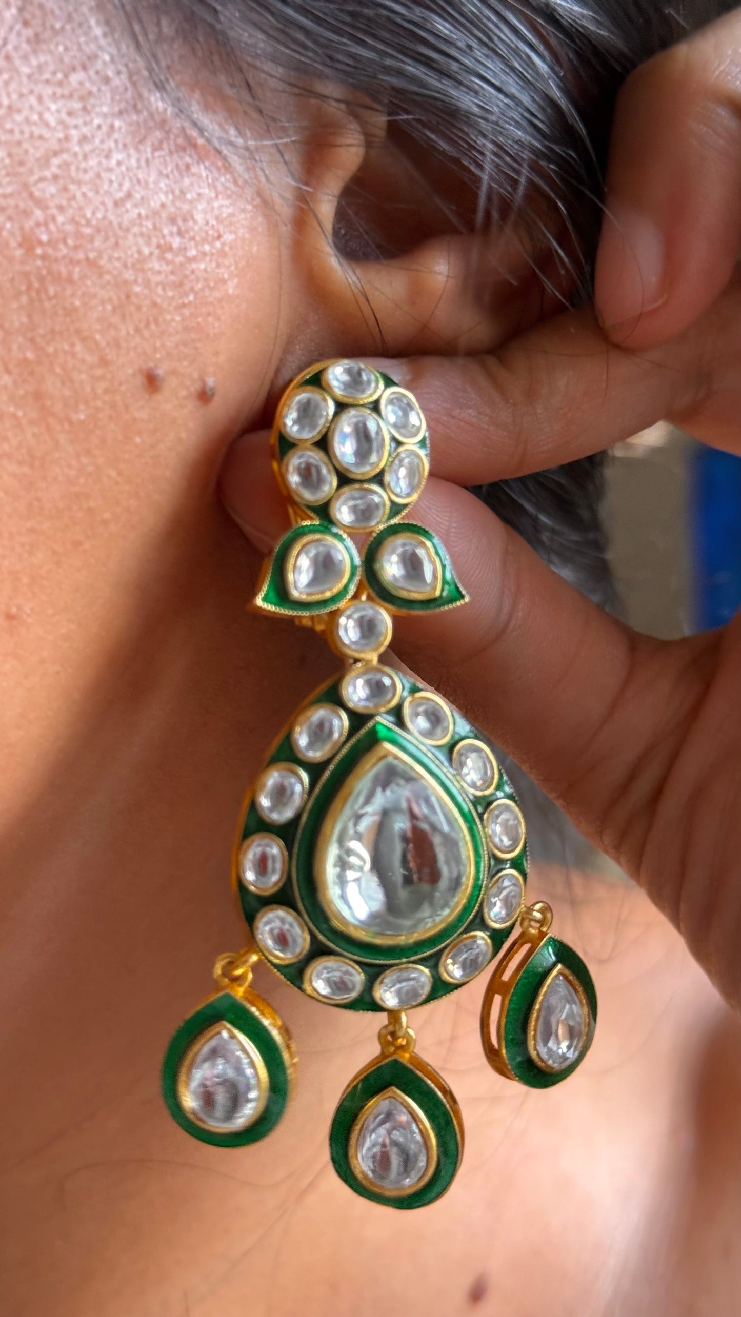 Gold plated meenakari statement Necklace