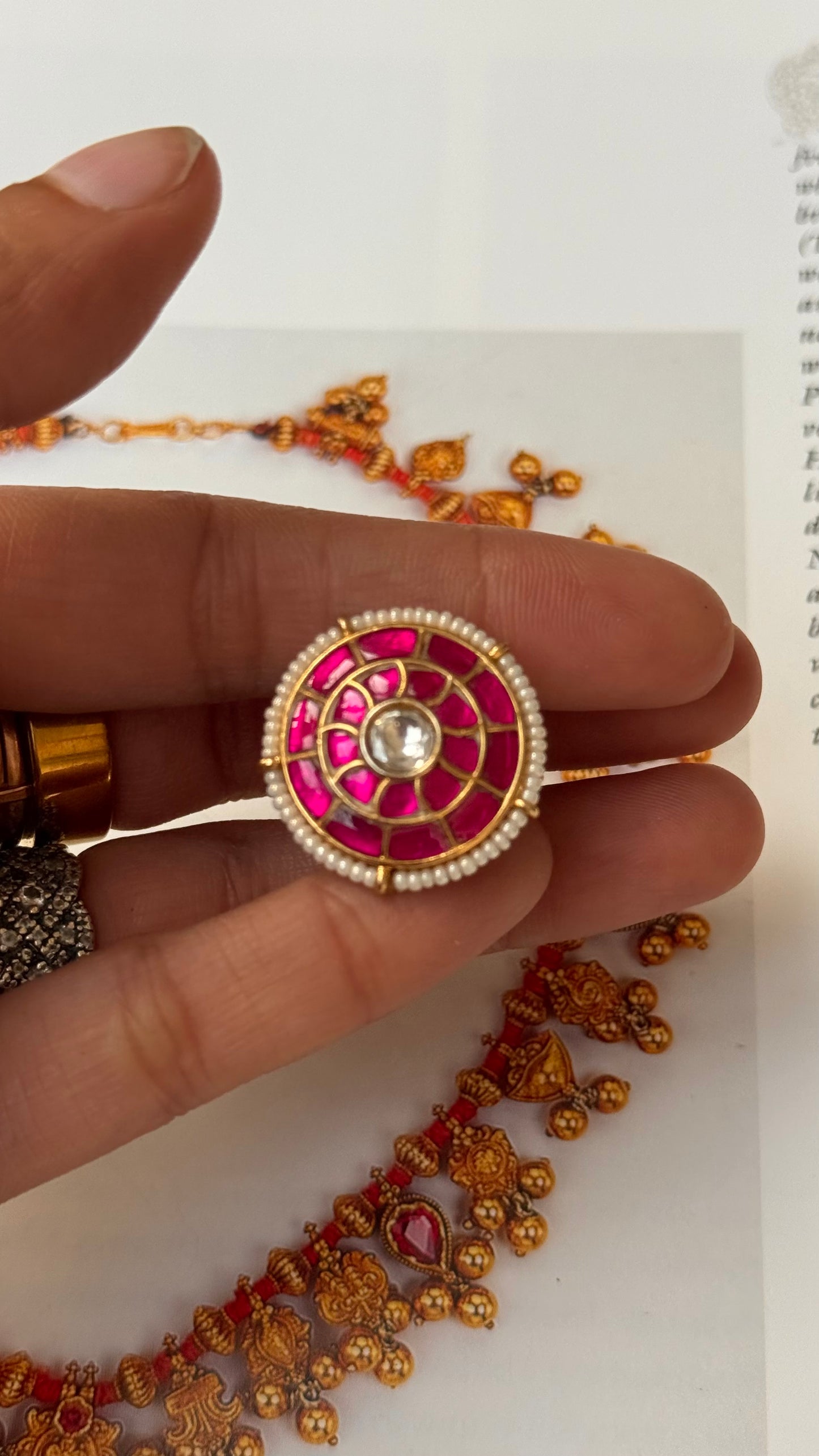 Ruby pachi kundan ring