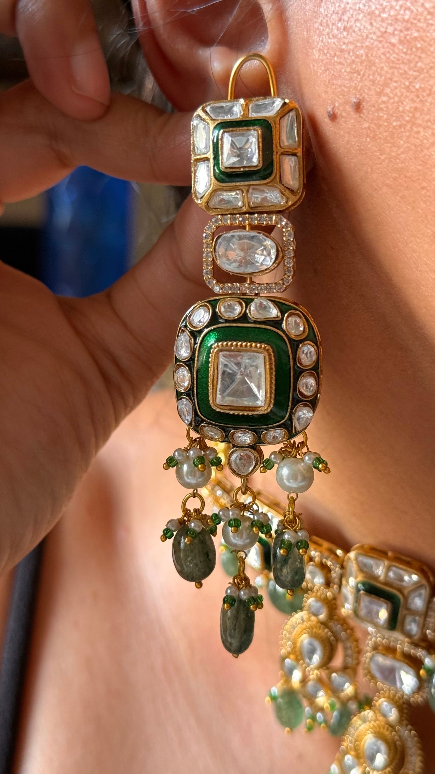 Gaj nakashi on meenakri Necklace