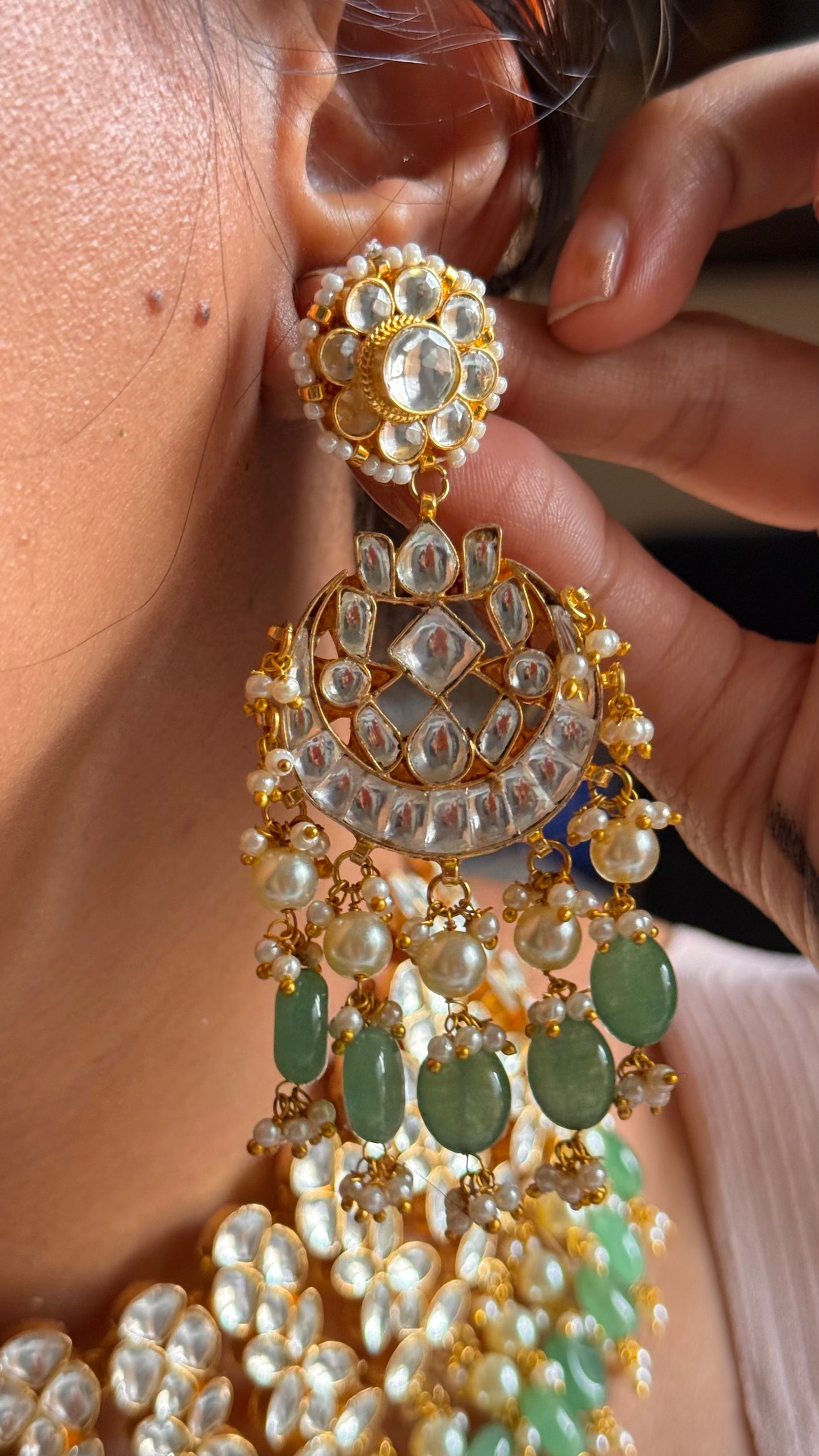 Paachi Kundan with strawberry drops bridal choker necklace
