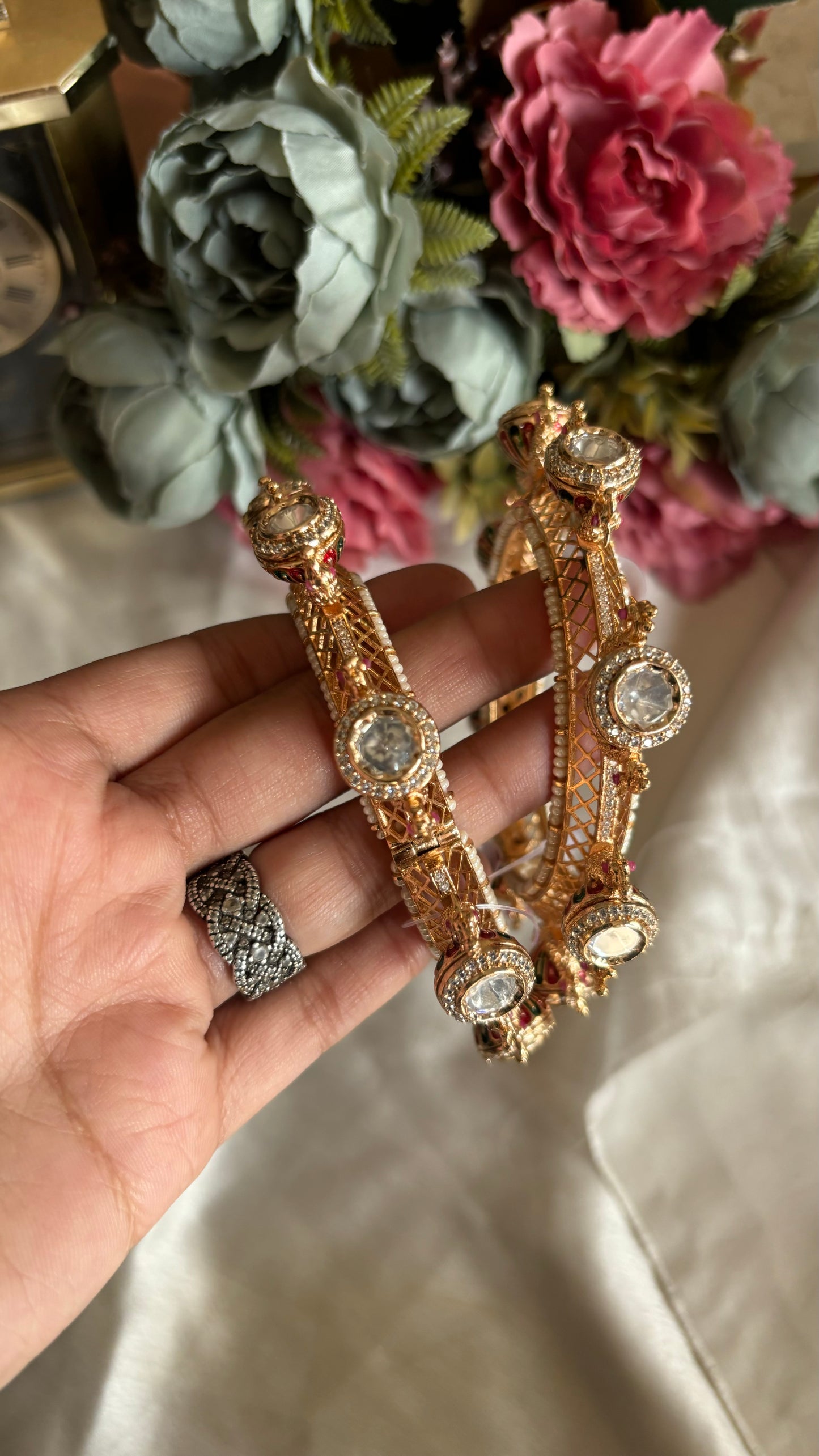 Moissanite polki bangdi bangles