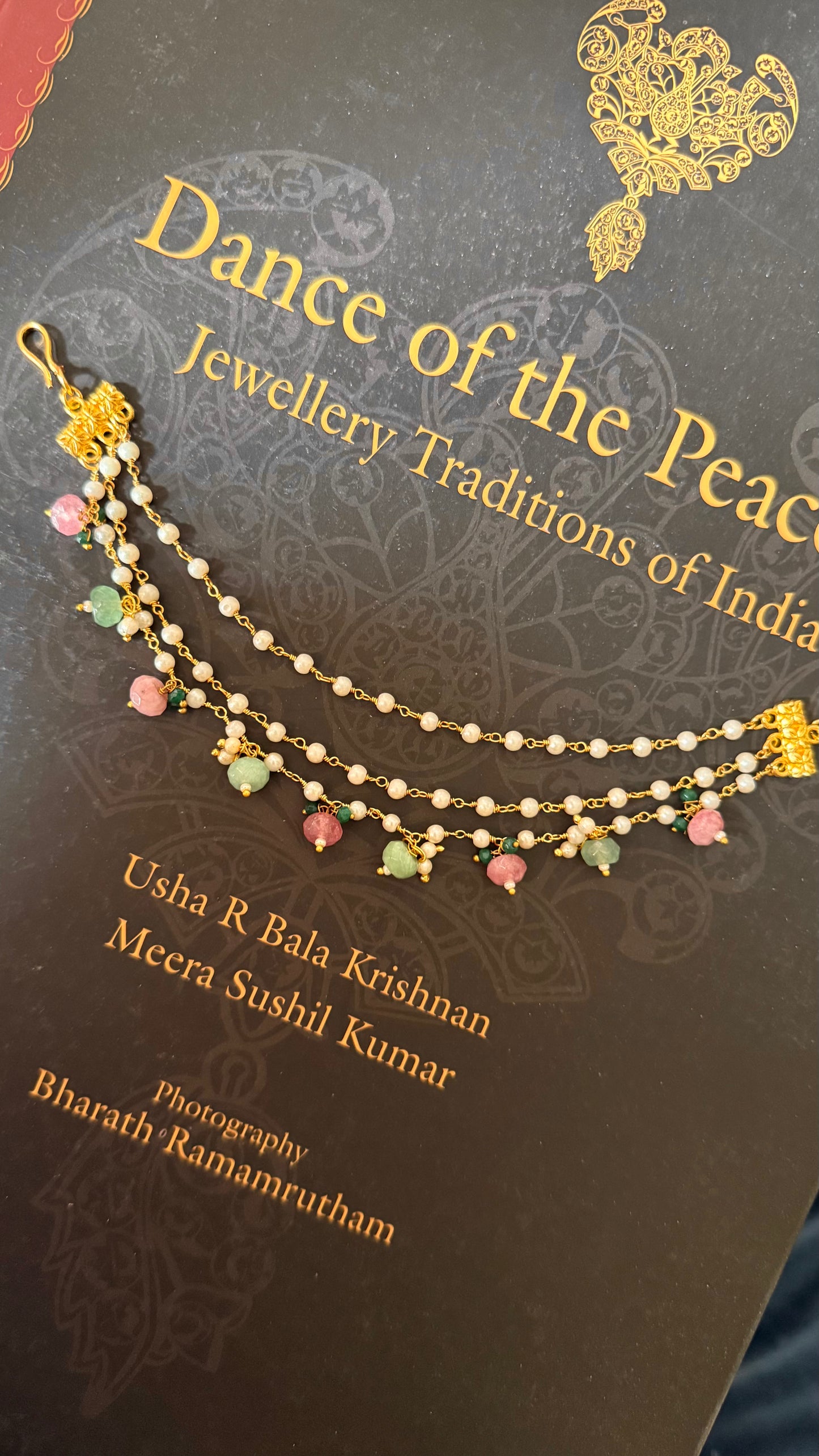 Three layer mint & rose quartz ear chain