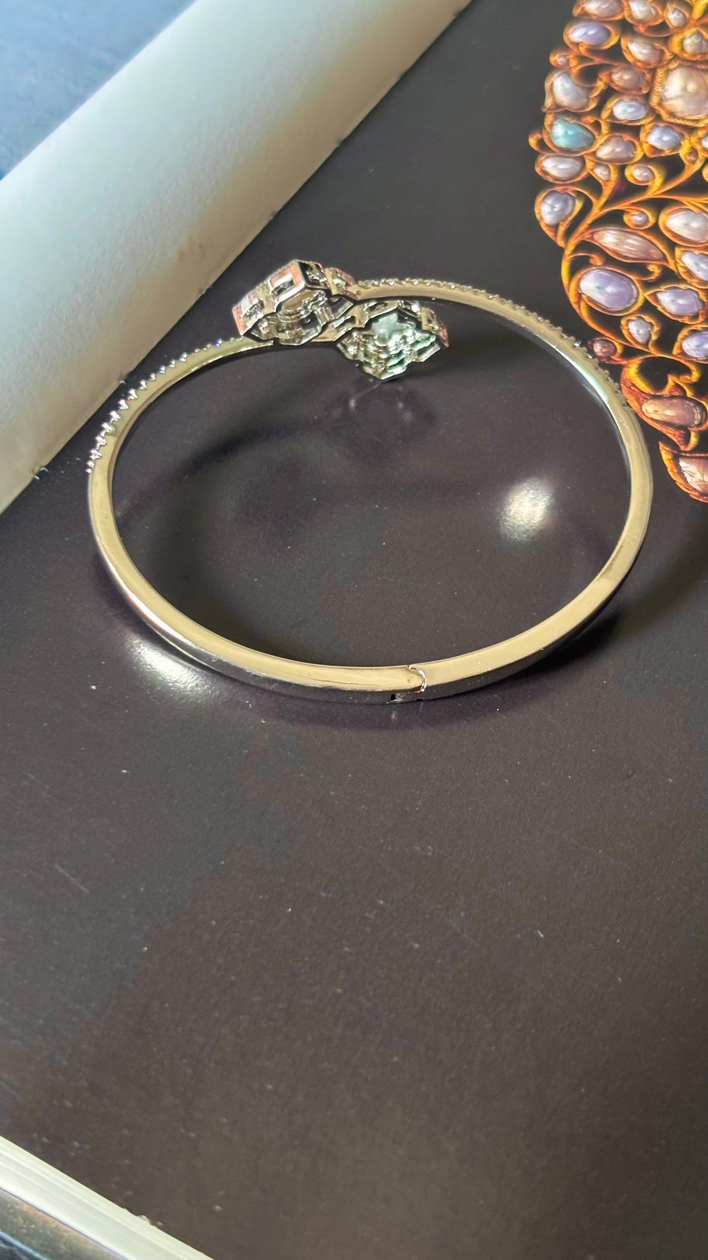 Mother-of-Pearl Open Vancleef silver Bracelet