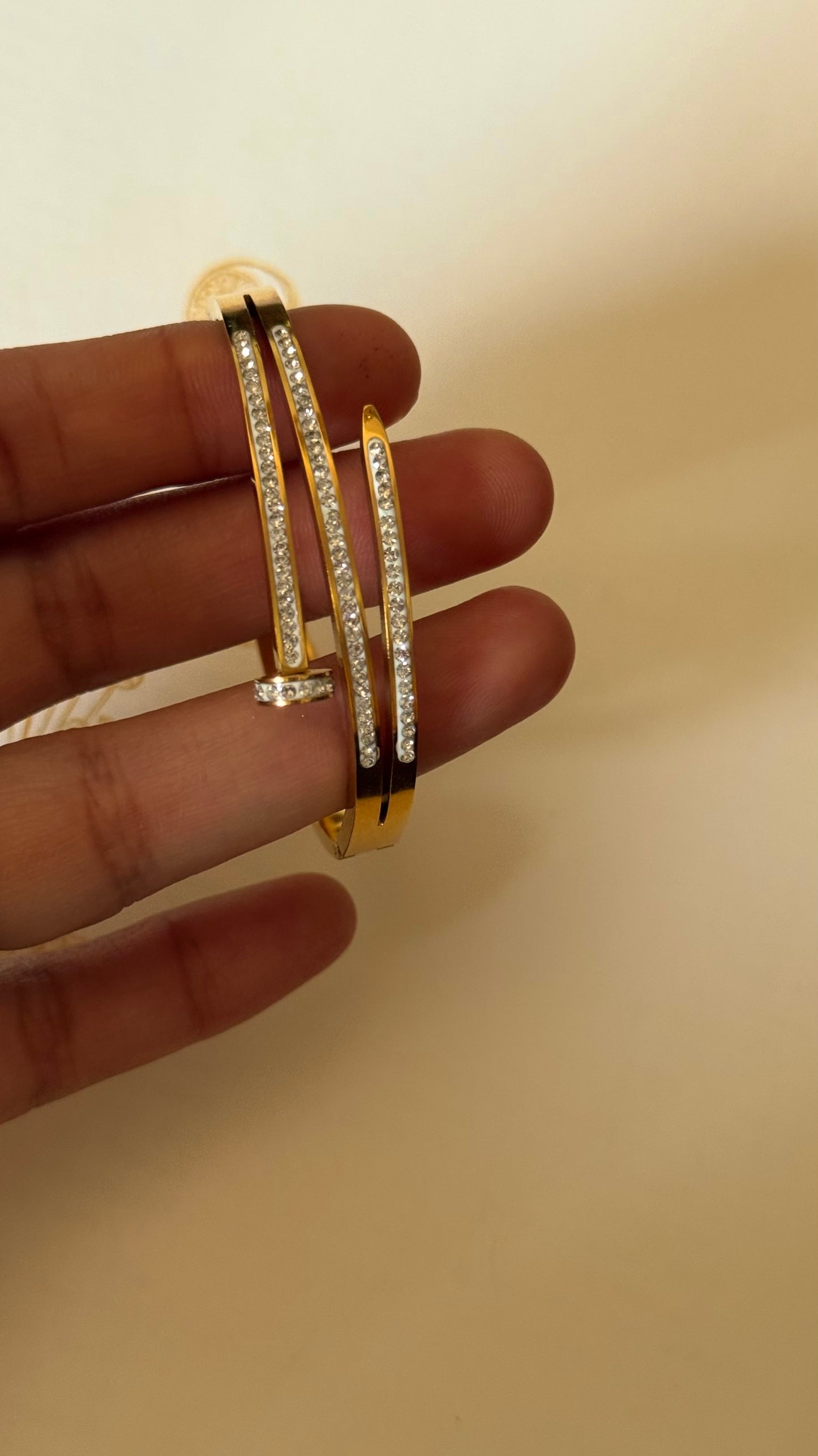 Golden diamond designer cocktail bracelet