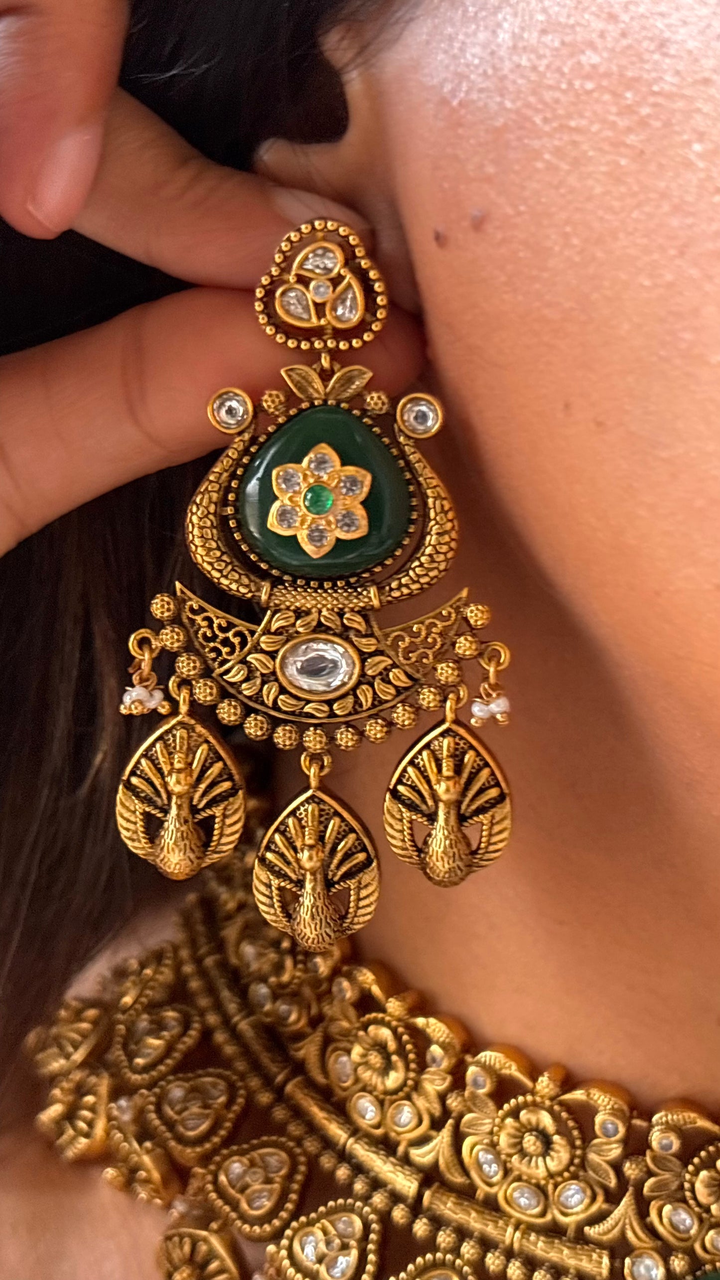 Dark emerald heritage rajwada Necklace
