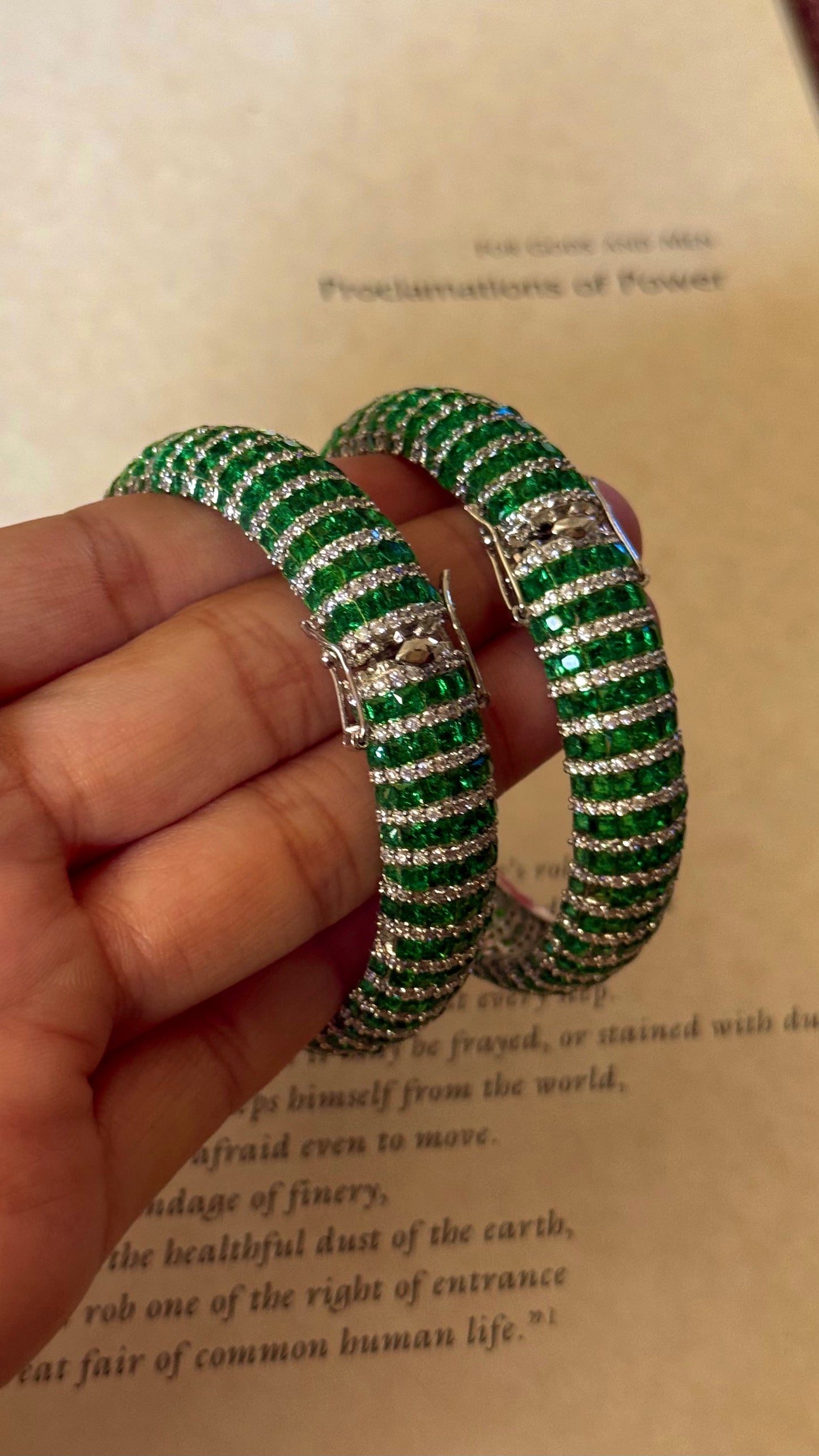 Emerald cz diamond cocktail Bangles
