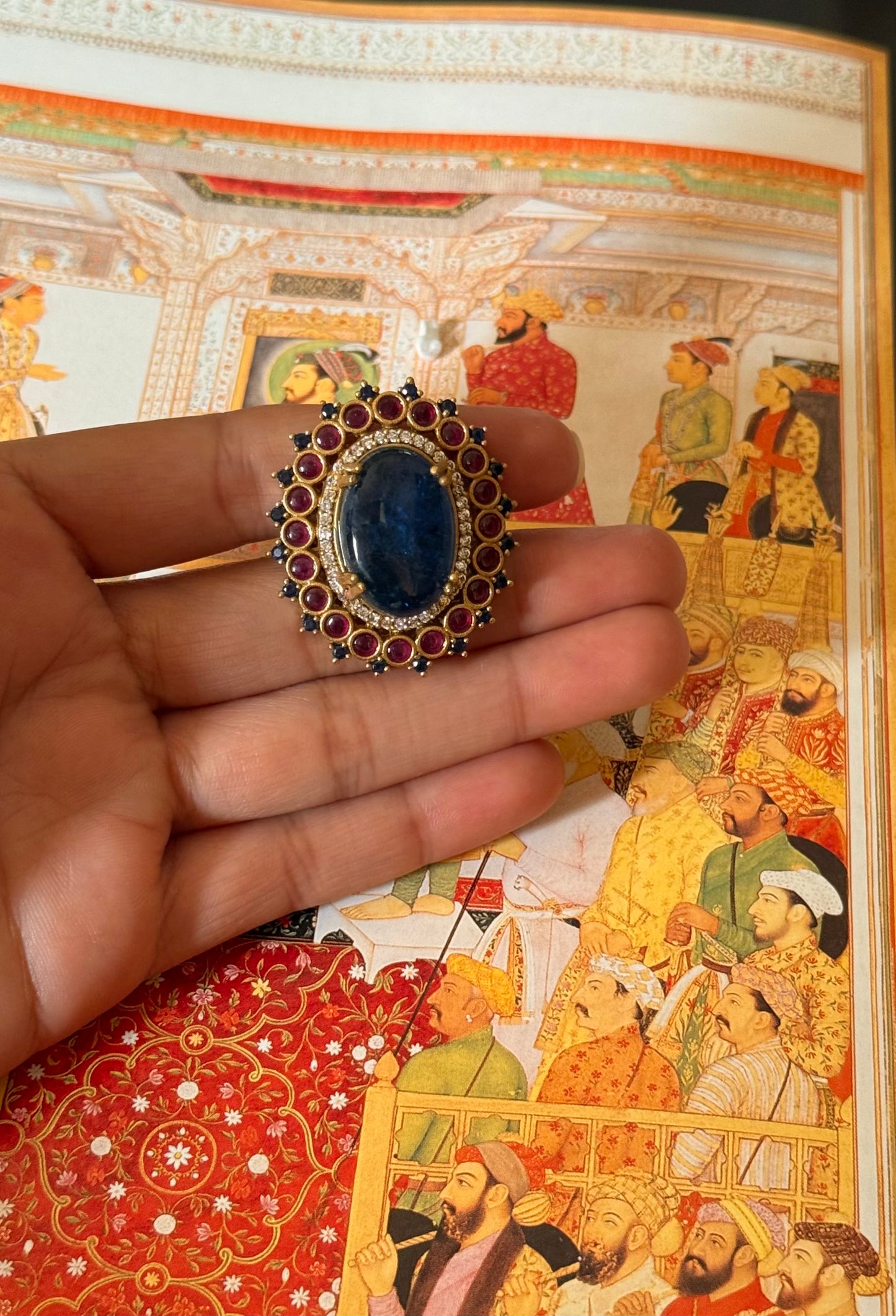 Sapphire adjustable ring