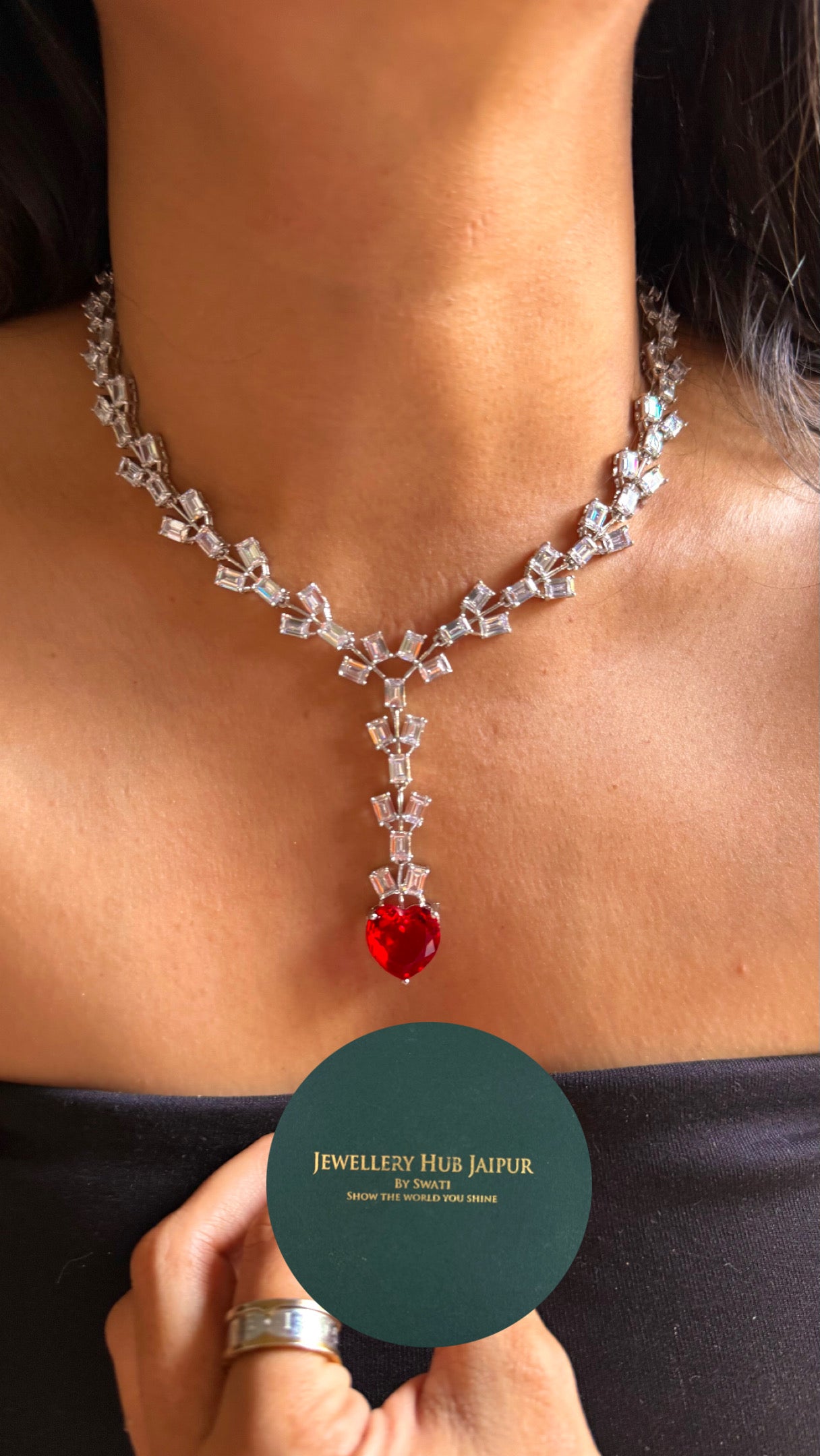 Ruby opulence cz diamond Necklace