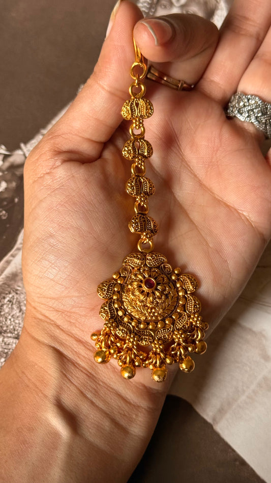 Rajwada rani pink maangtika