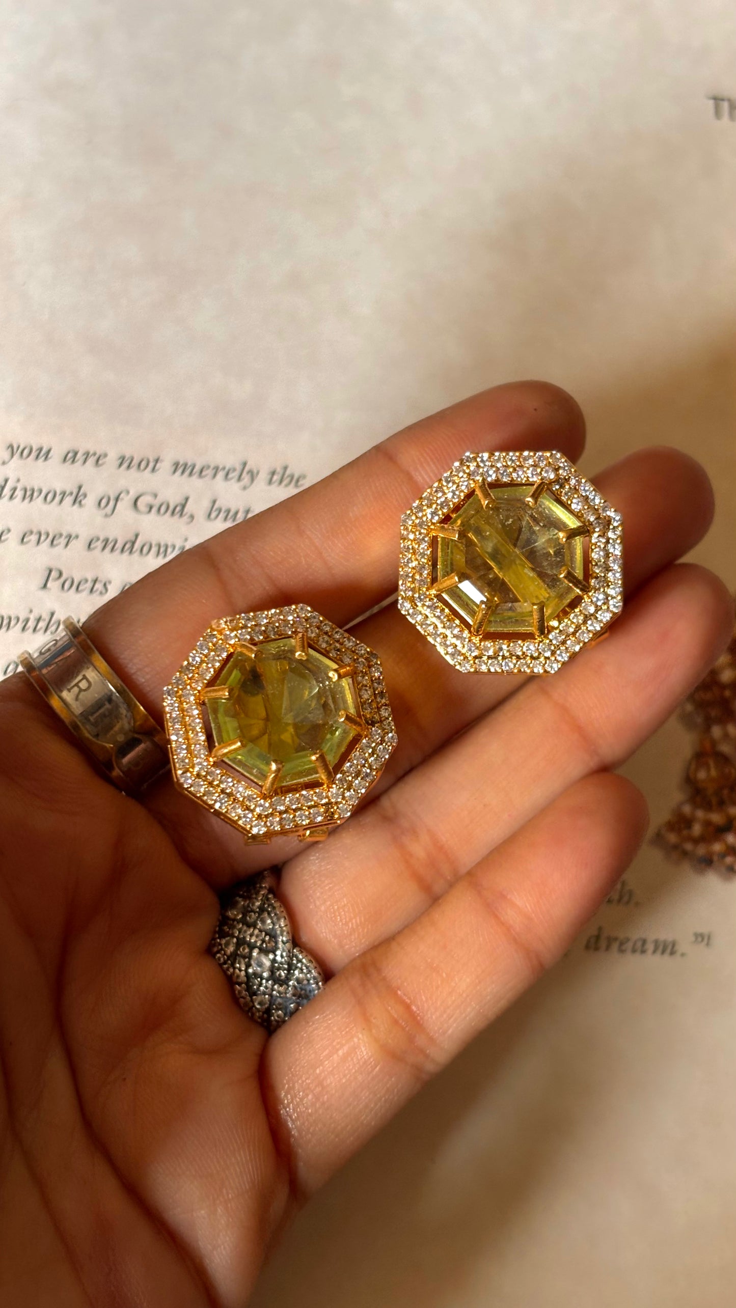Topaz doublet moissanite Studs