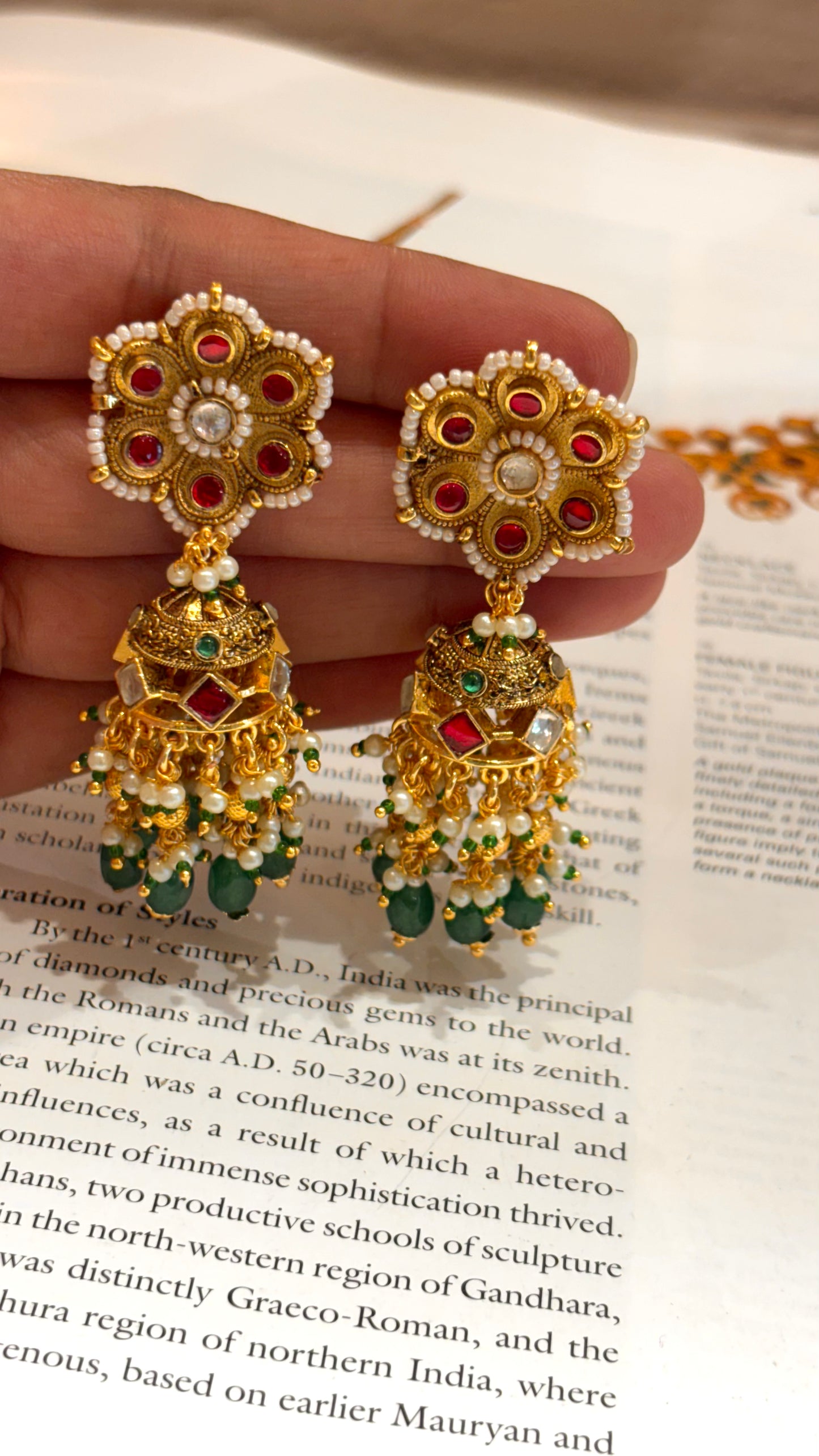 Floral heritage Rajwada jhumki