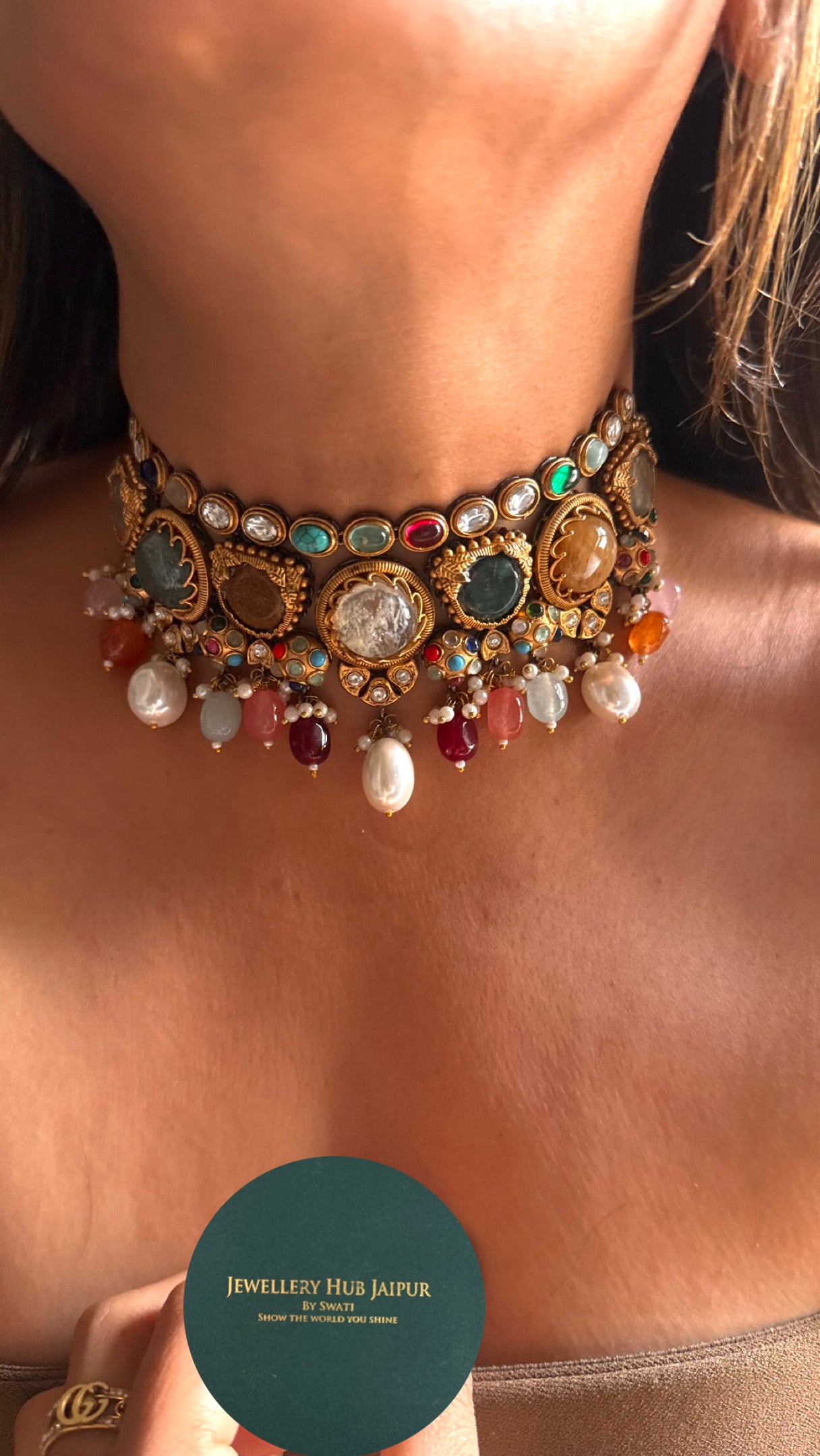 Sabyasachi inspired multicoloured choker necklace 1