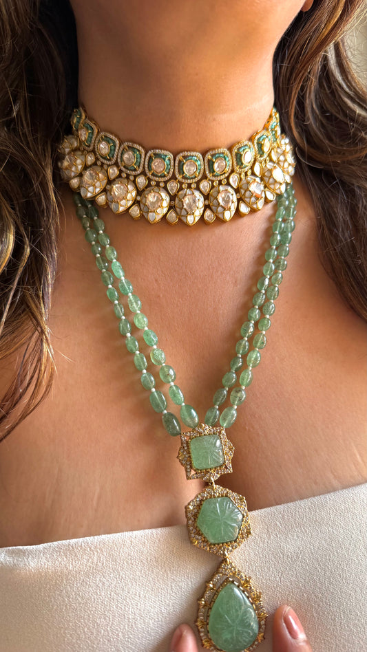 Mother of Pearl & Mint Lv stone combo