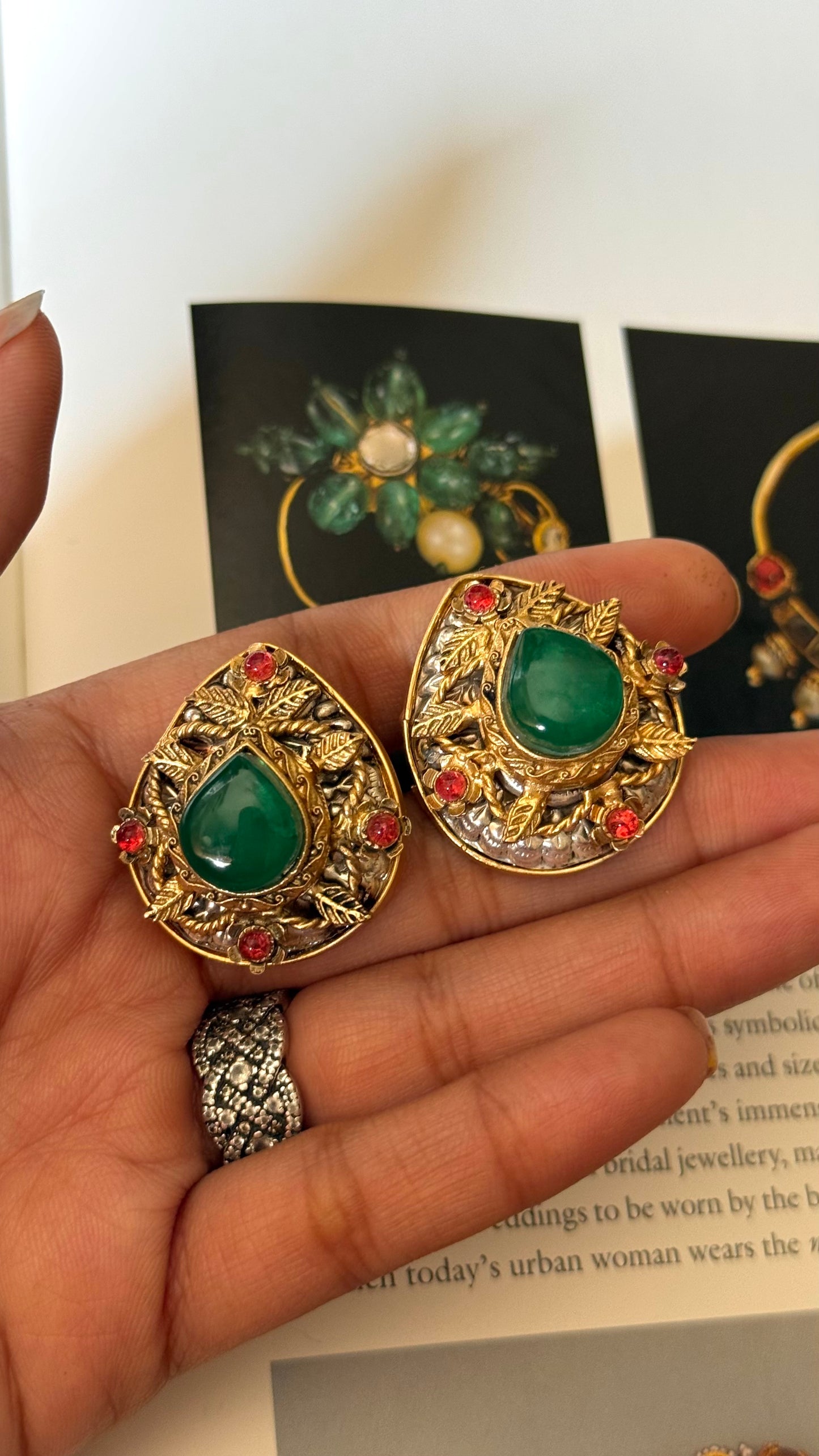 Emerald doublet sabyasachi Studs