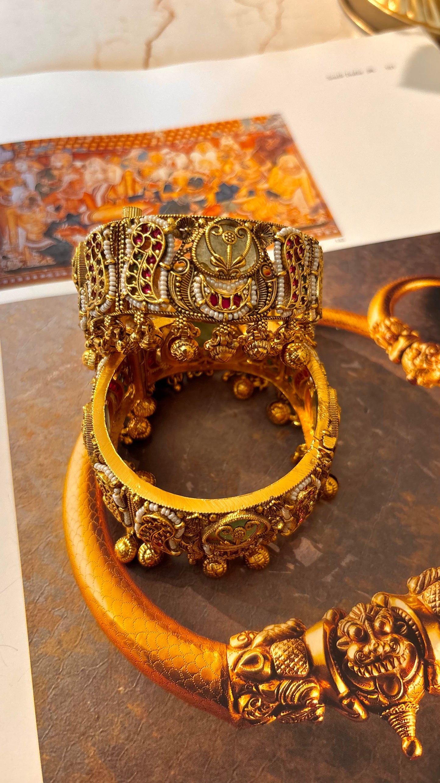 Emerald & Rani pink rajwada bangles