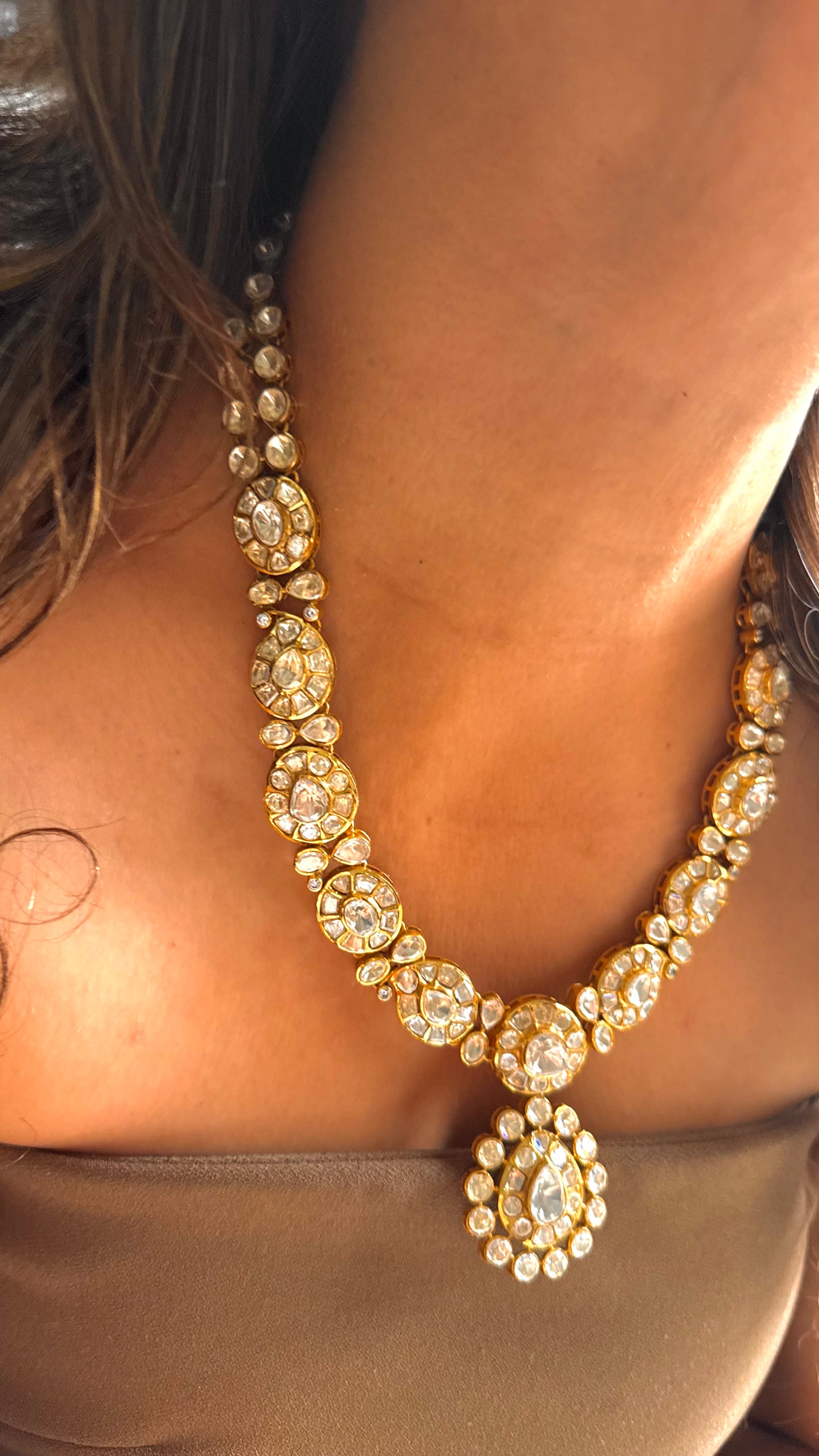 Peeli polki Royal mid length collar necklace