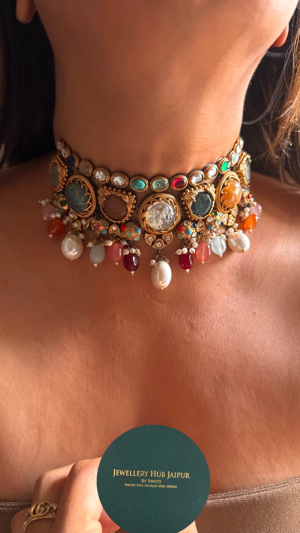 Sabyasachi inspired multicoloured choker necklace 1