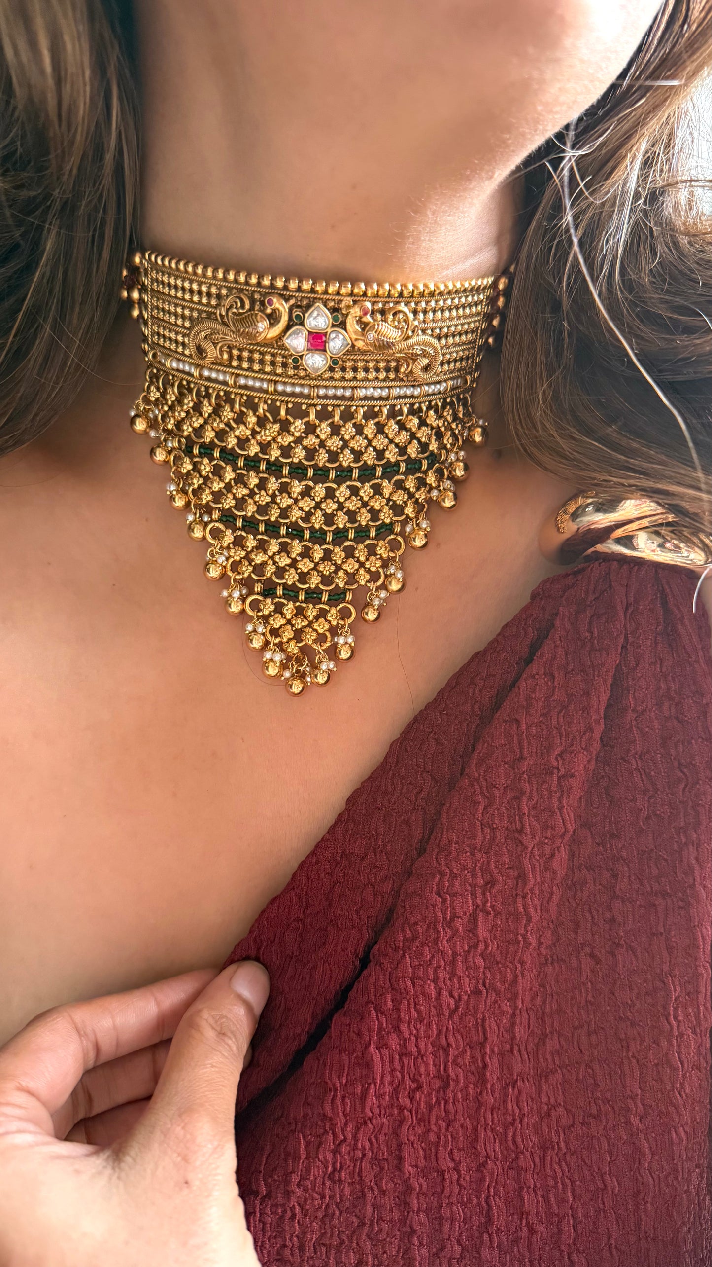 Rajwada paachi aad with Peacock detailing