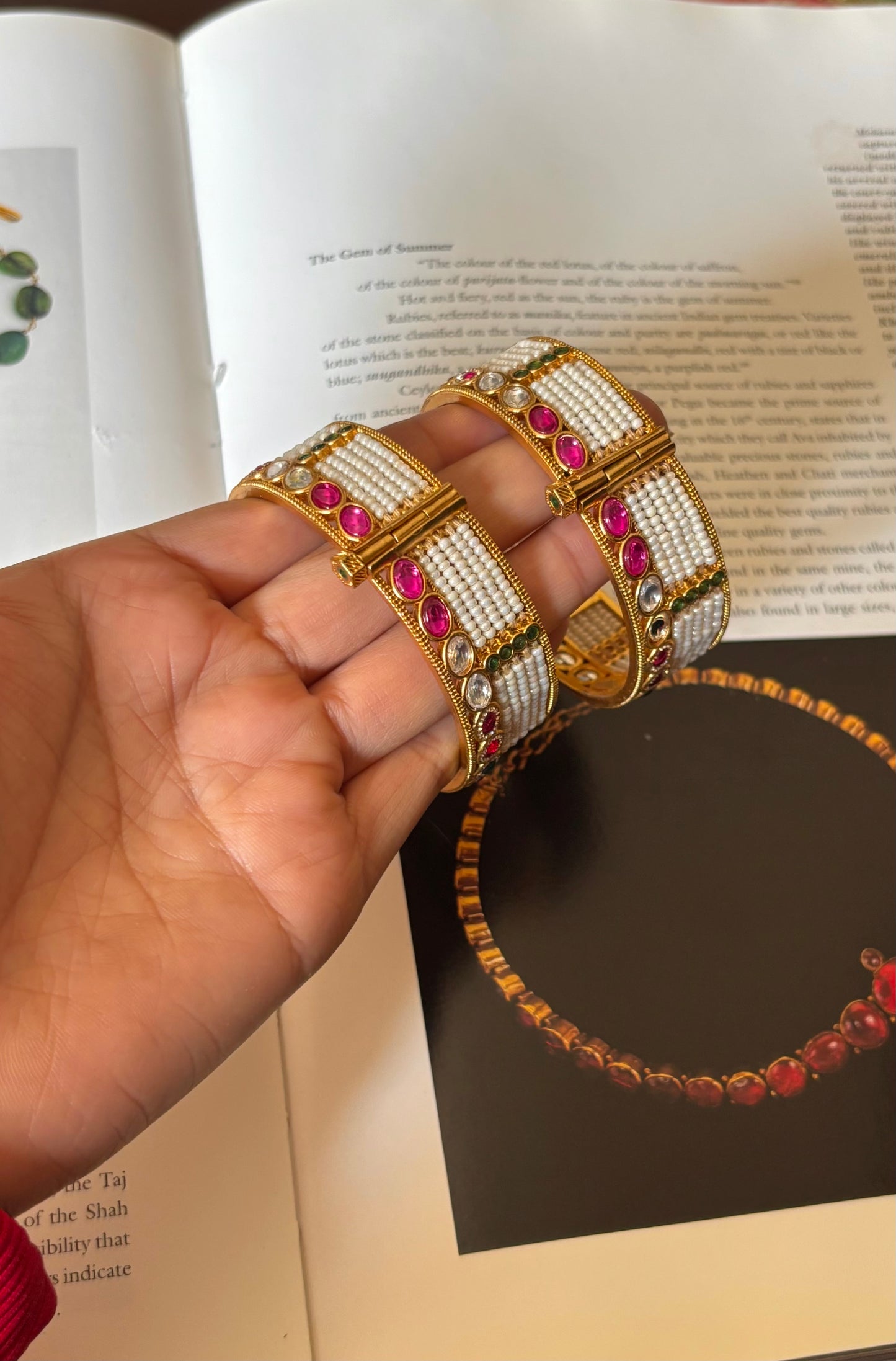Pearl detailing rajwadi bangles