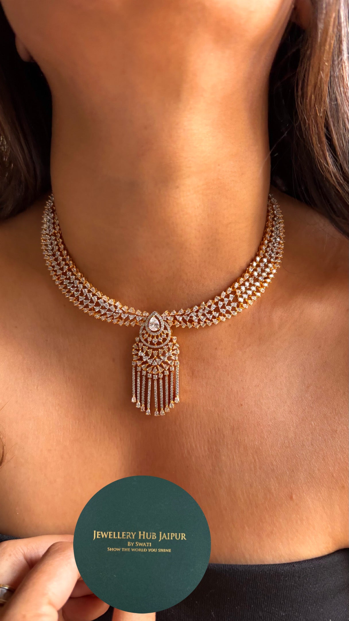 GJ polish AD sparkle Necklace